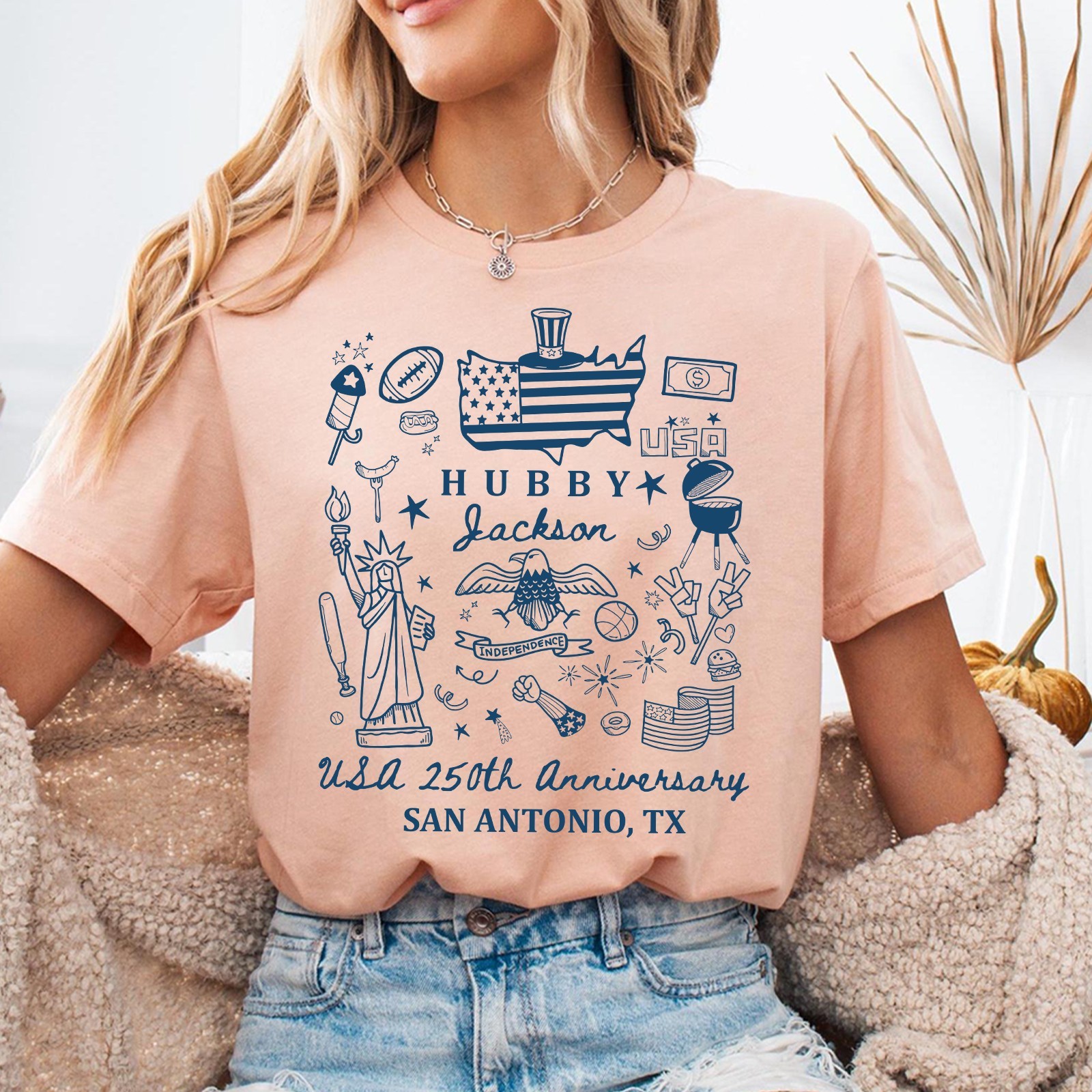 Personalized Hubby Shirt Custom Name State USA 250th Anniversary 4th July Tee gallery