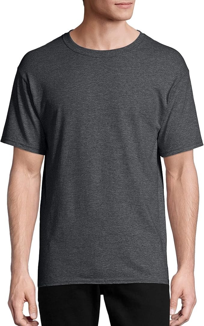 Hanes Men Crew neck T-Shirt 4-Pack ComfortSoft 100% Cotton Heavyweight Tee Plain gallery