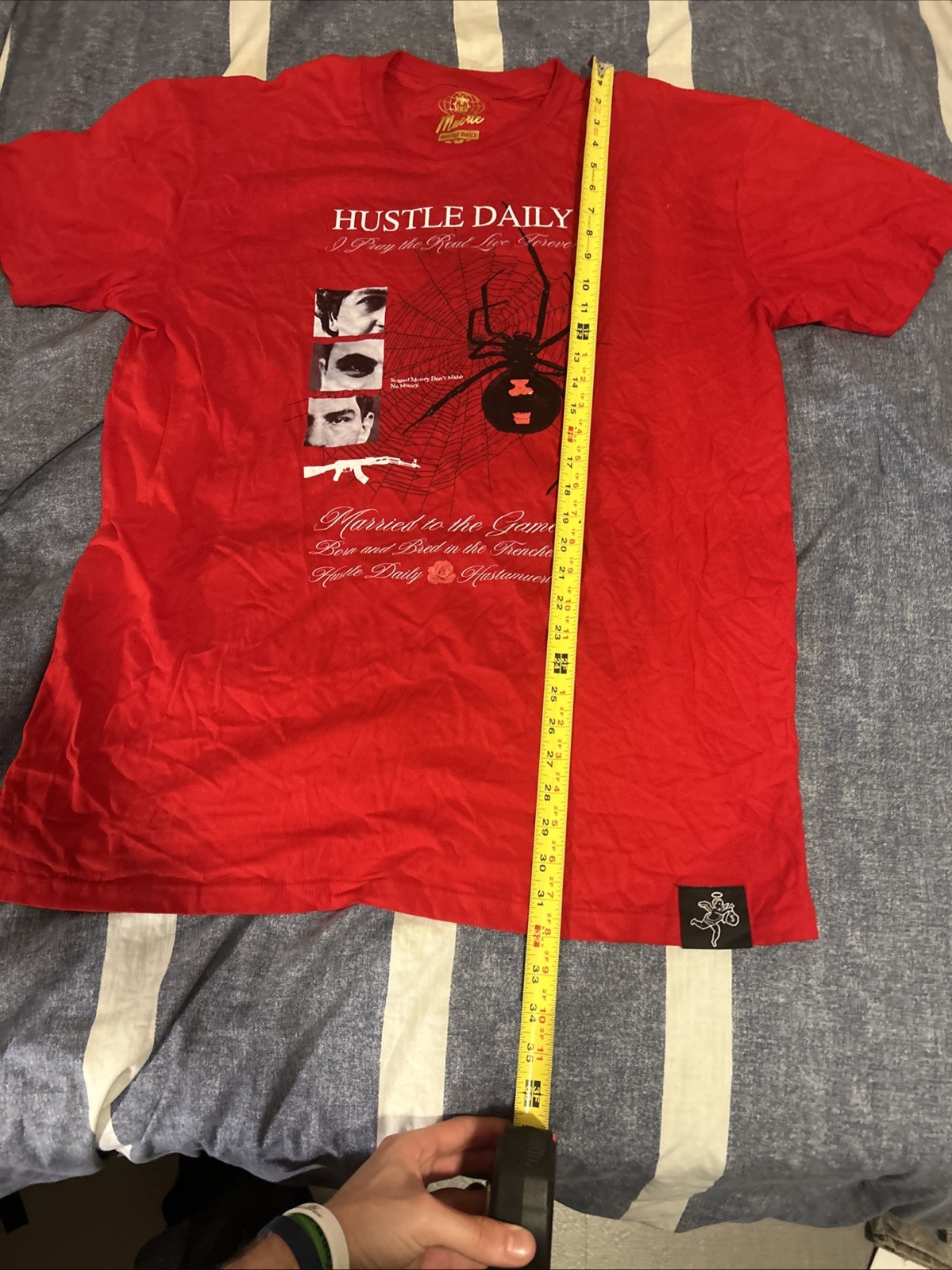 Men's Red Muerte Hustle Daily Short Sleeve T-shirt 2XL Black Widow Spider Web gallery
