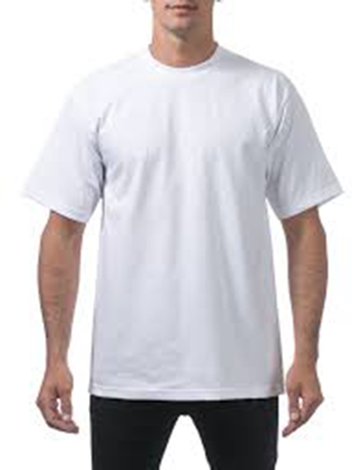 Pro Club Men's Heavyweight Cotton Short Sleeve Crew Neck T-Shirt White gallery