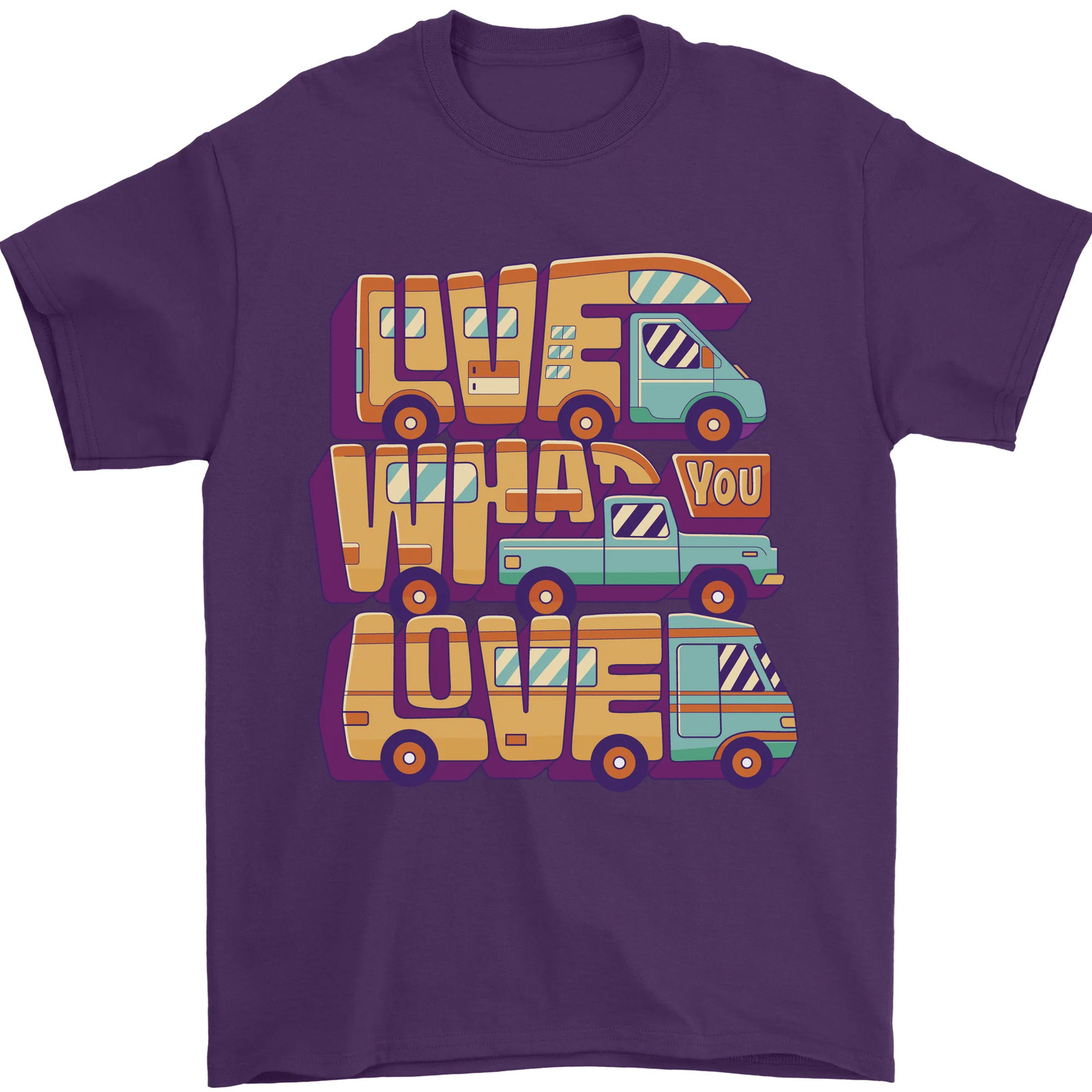 Motorhome Live What You Love RV Caravan Mens T-Shirt 100% Cotton gallery
