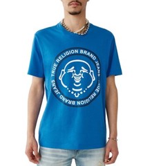 True Religion Big Buddha Face Logo Men’s Graphic T-Shirt Victoria Blue Size XXL