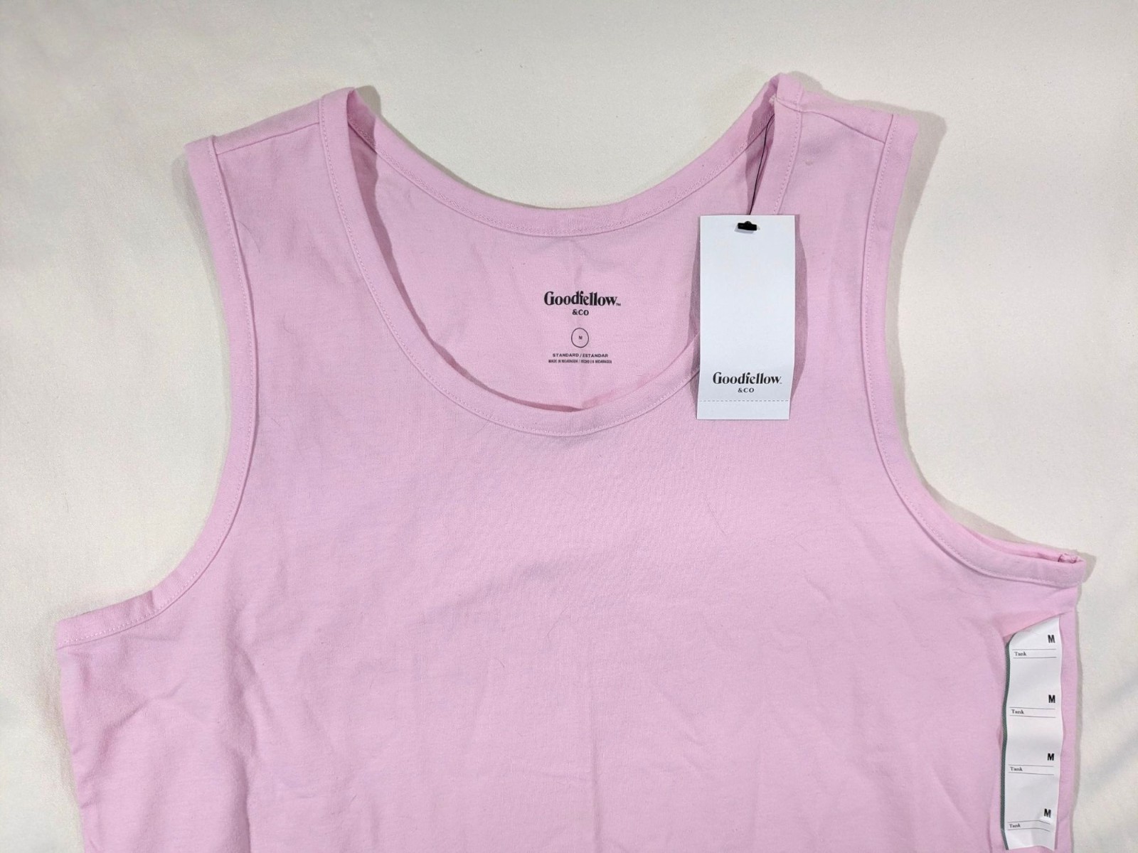 Goodfellow & Co Mens Pink Tank Top Size M Lightweight Cotton Blend NWT gallery