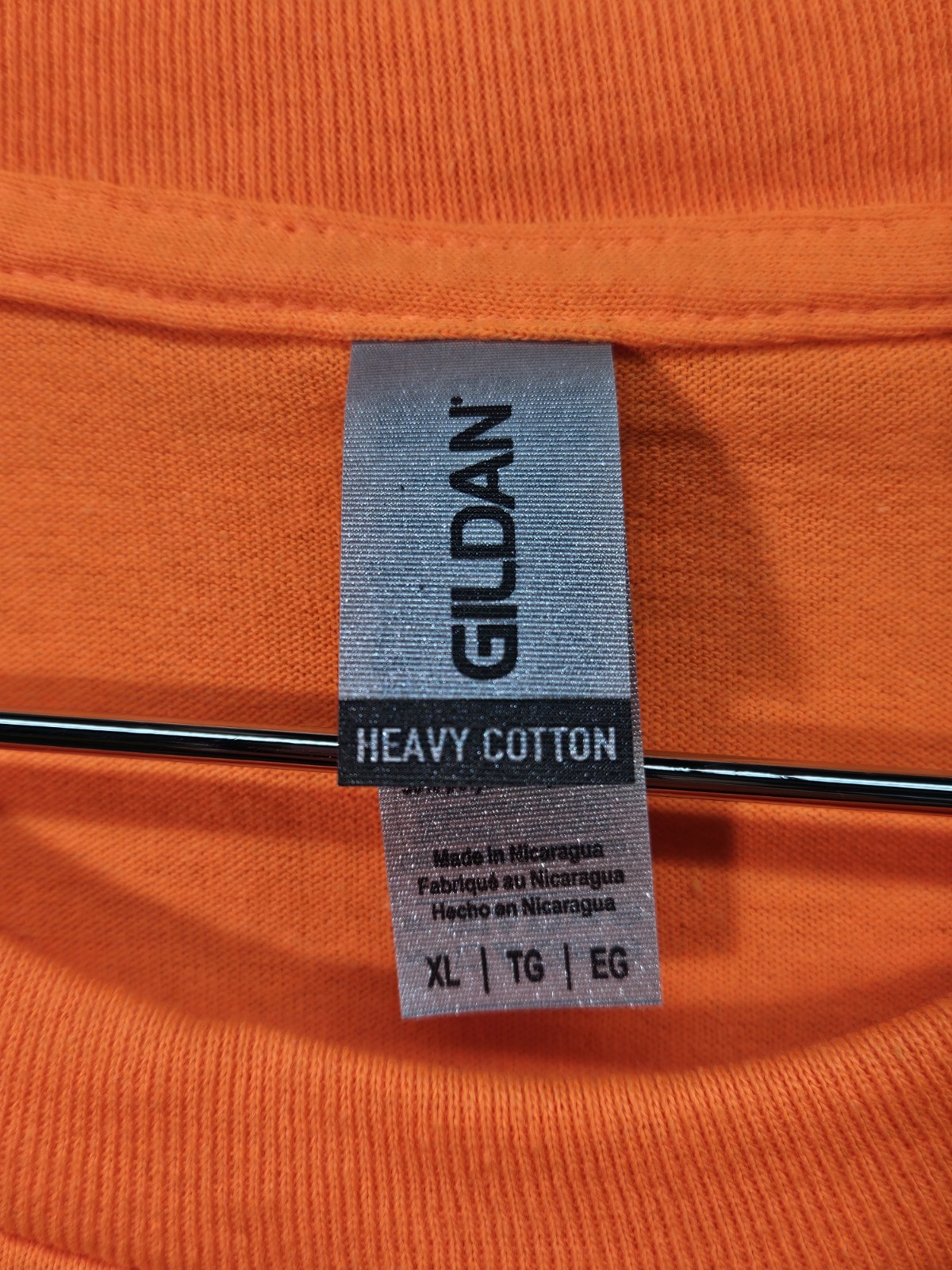 Gildan Ultra Cotton Mens Orange Crewneck Long Sleeve T-Shirt size XL LOT OF 2 gallery