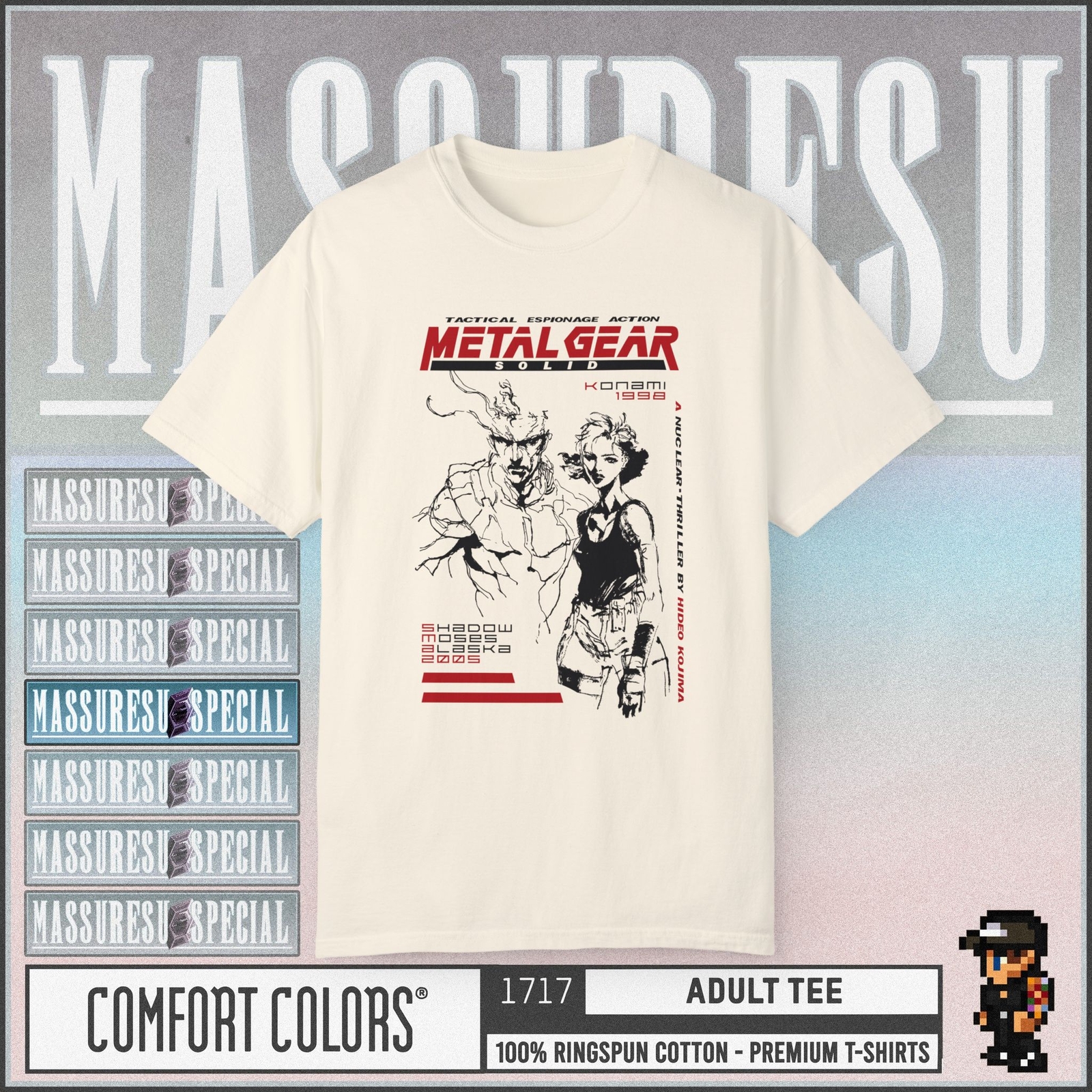 Metal Gear Solid [Snake Meryl v3] Premium T-Shirt - Kojima Solid Liquid Big Boss gallery