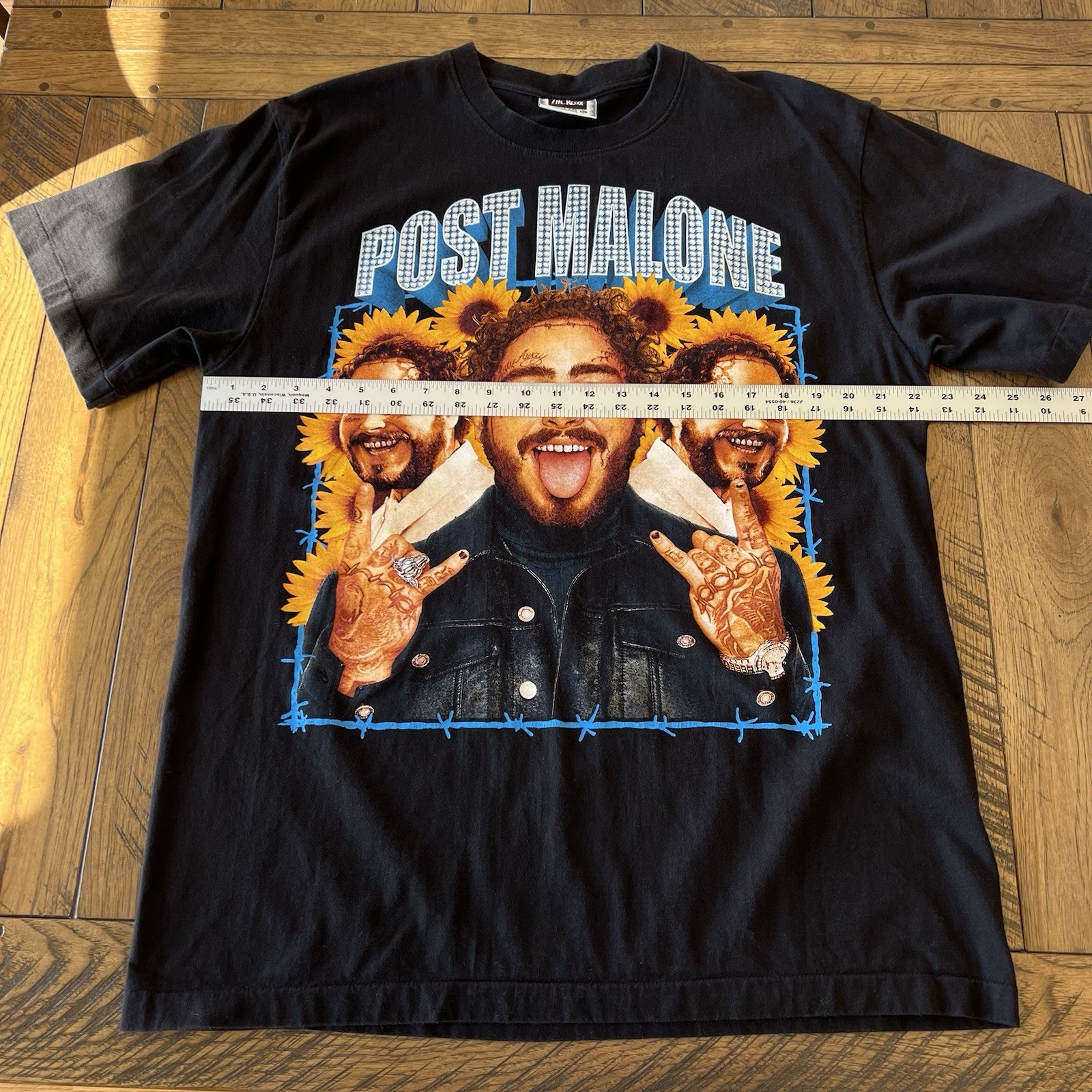 Post Malone T-Shirt Unisex XL Black Sunflower Posty Double Sided RARE The Roxx gallery