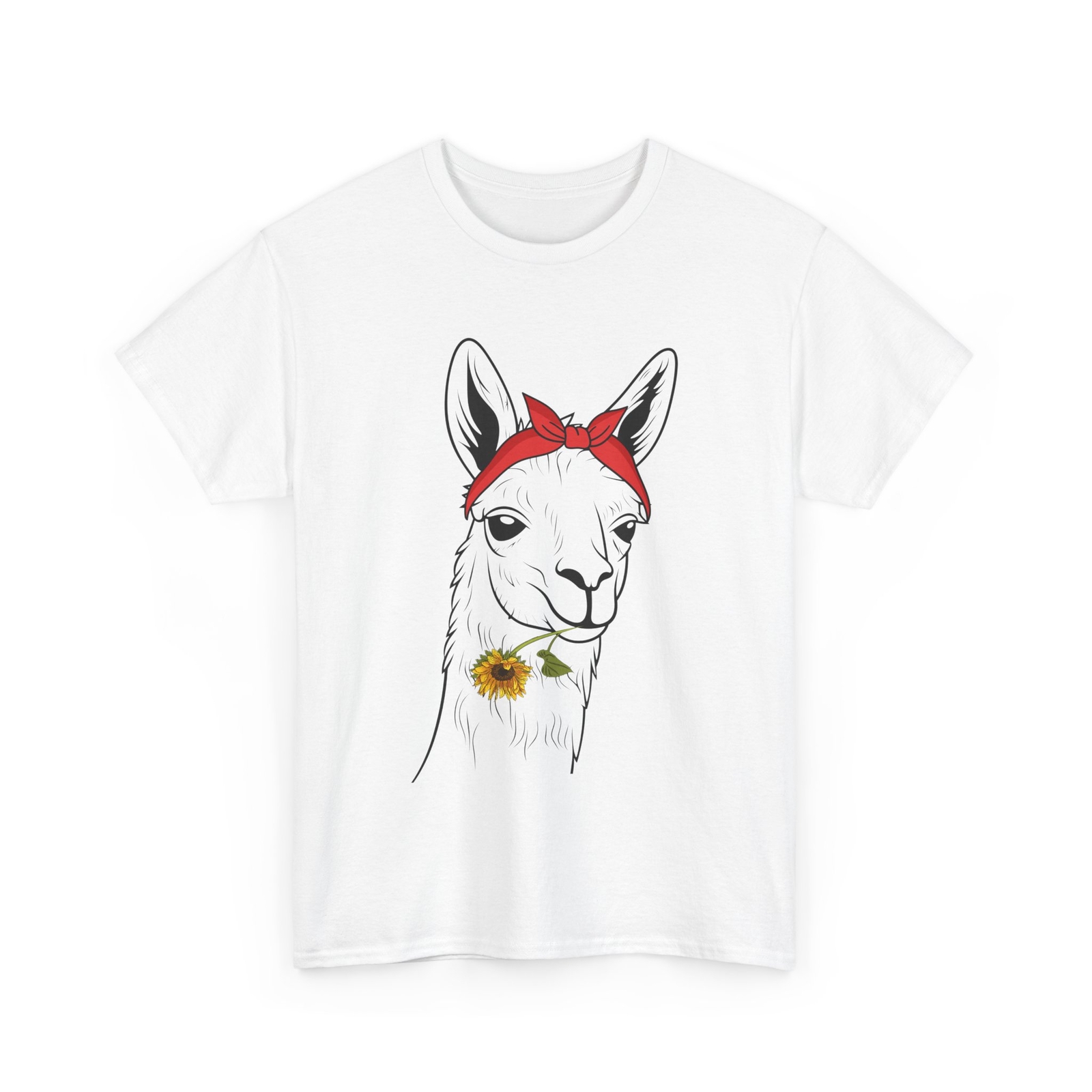 Llama Shirt, Llama Head Bandana Shirt, Llama Lovers Women Girls Cute Shirt