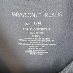 Grayson Threads Gray Short Sleeve Tee, ‘Hello Gorgeous” Print, Size L/XL, NWT