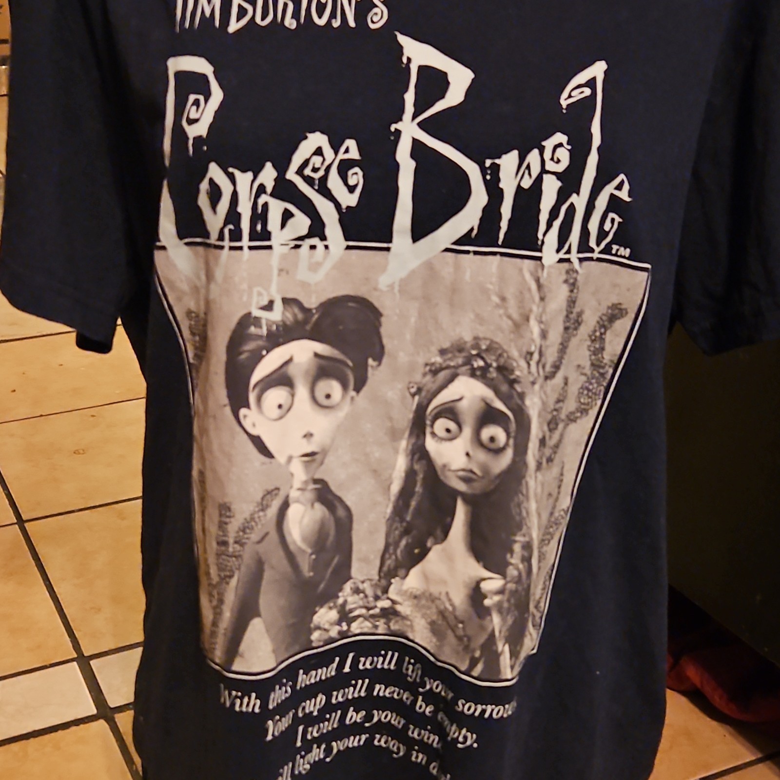 Hybrid Apparel Men's XXL Navy Crew Neck Short Sleeve Corpse Bride Graphic Tee gallery