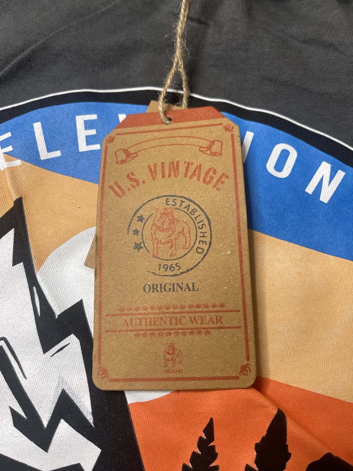 U. S. Vintage Men's Garment Dyed Charcoal Crew Neck Long Sleeve T-Shirt Tee $50 gallery