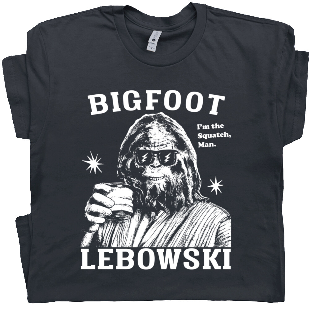 Bigfoot Shirt The Big Lebowski Tee The Dude Abides Funny Vintage Sasquatch Yeti gallery