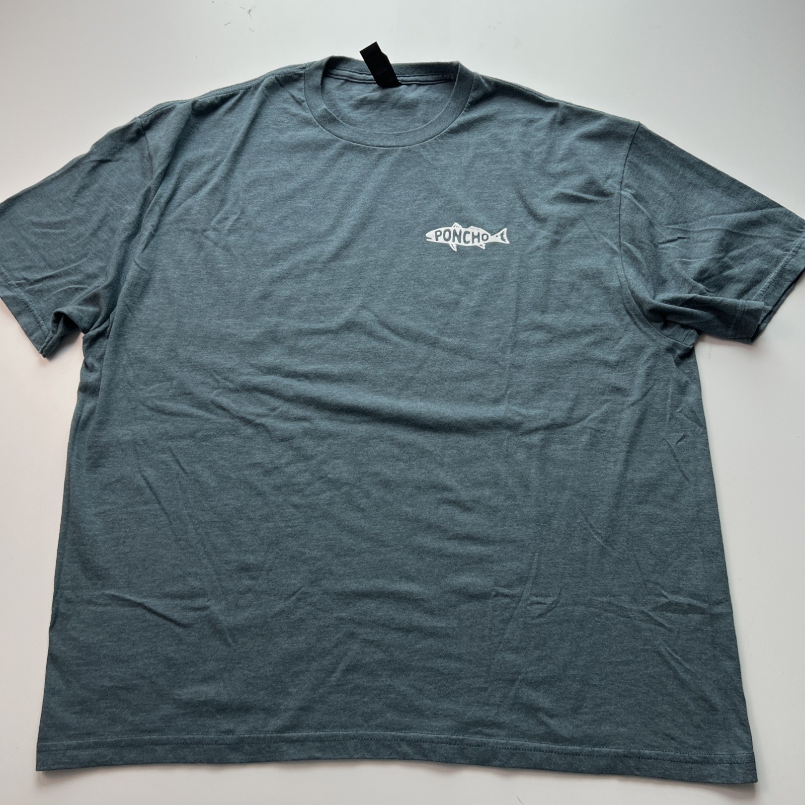 Poncho Outdoors T Shirt Men's XL Blue Logo Outdoor Hunting Fishing Tee - EUC gallery