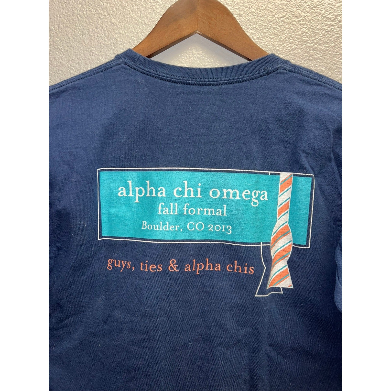 Alpha Chi Omege Shirt Long Sleeve 2013 Fall Formal Suit & Tie Boudler Tee Small gallery