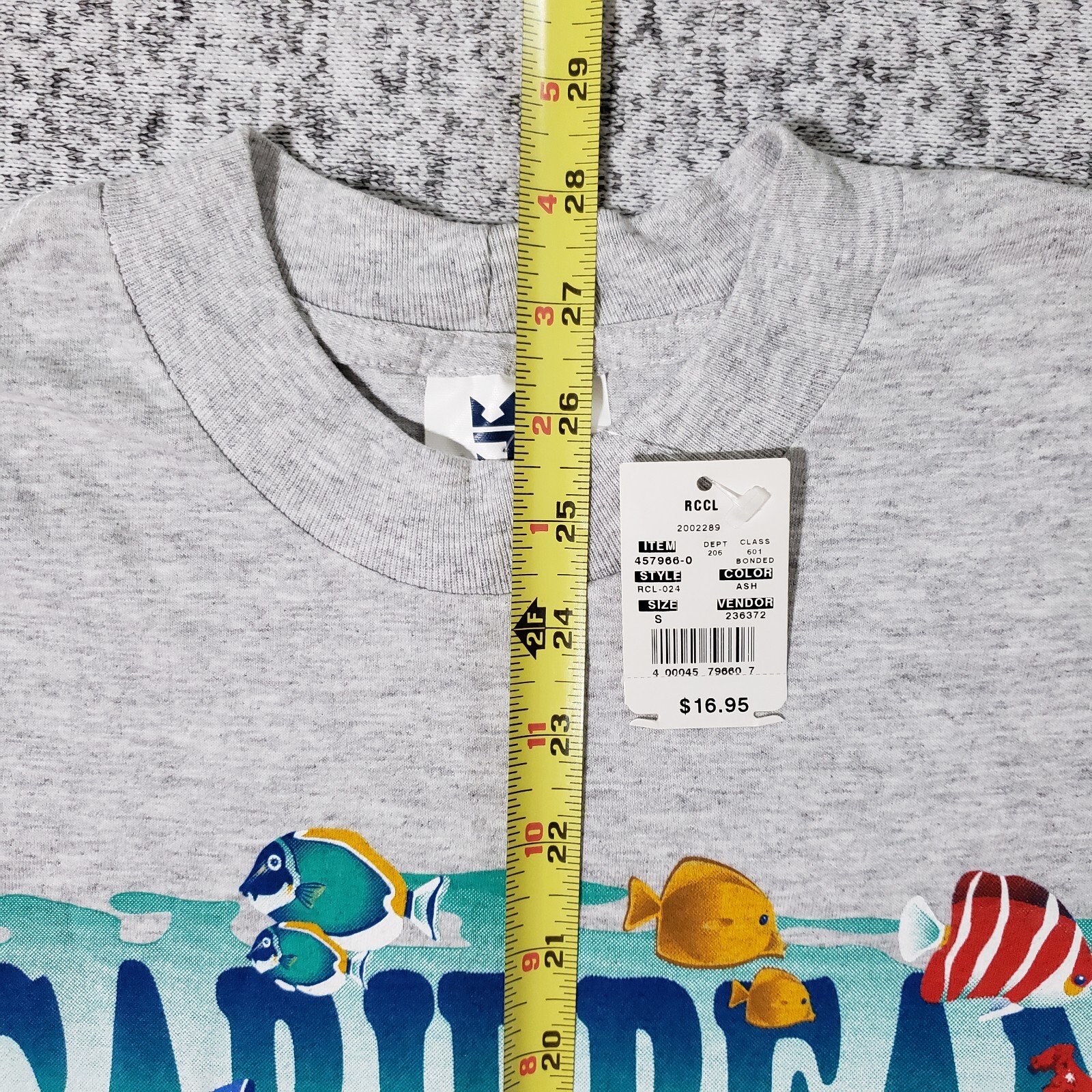 NWT Royal Caribbean International T-Shirt Size Small Gray Aquatic Fish Seahorse gallery