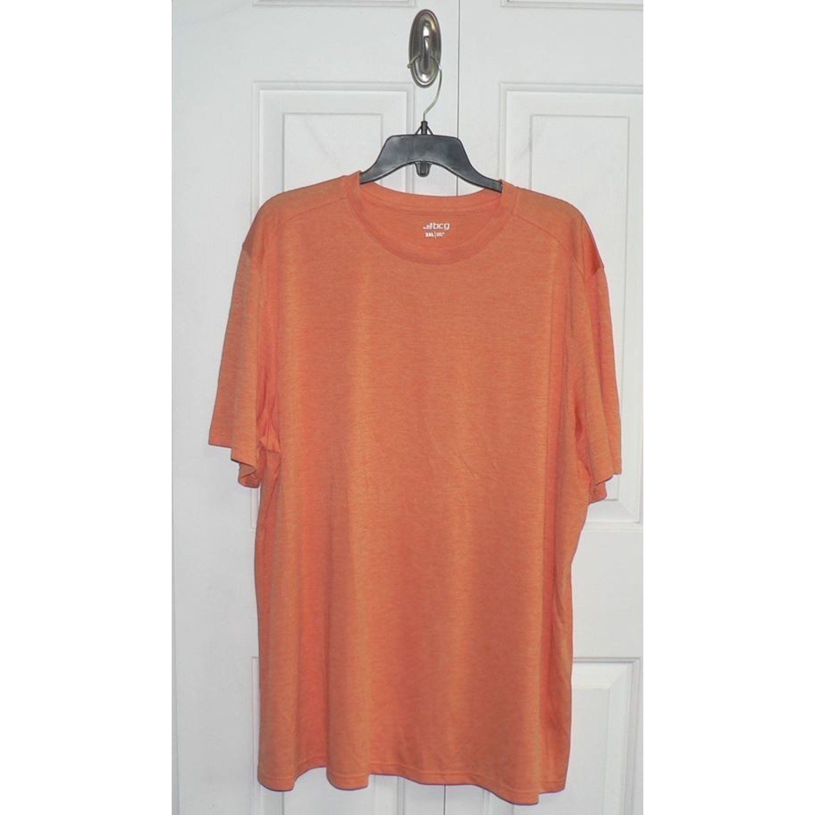 BCG Men's Melange Short Sleeve Jersey Crew Neck T-Shirt in Tangerine Tango 2XL gallery
