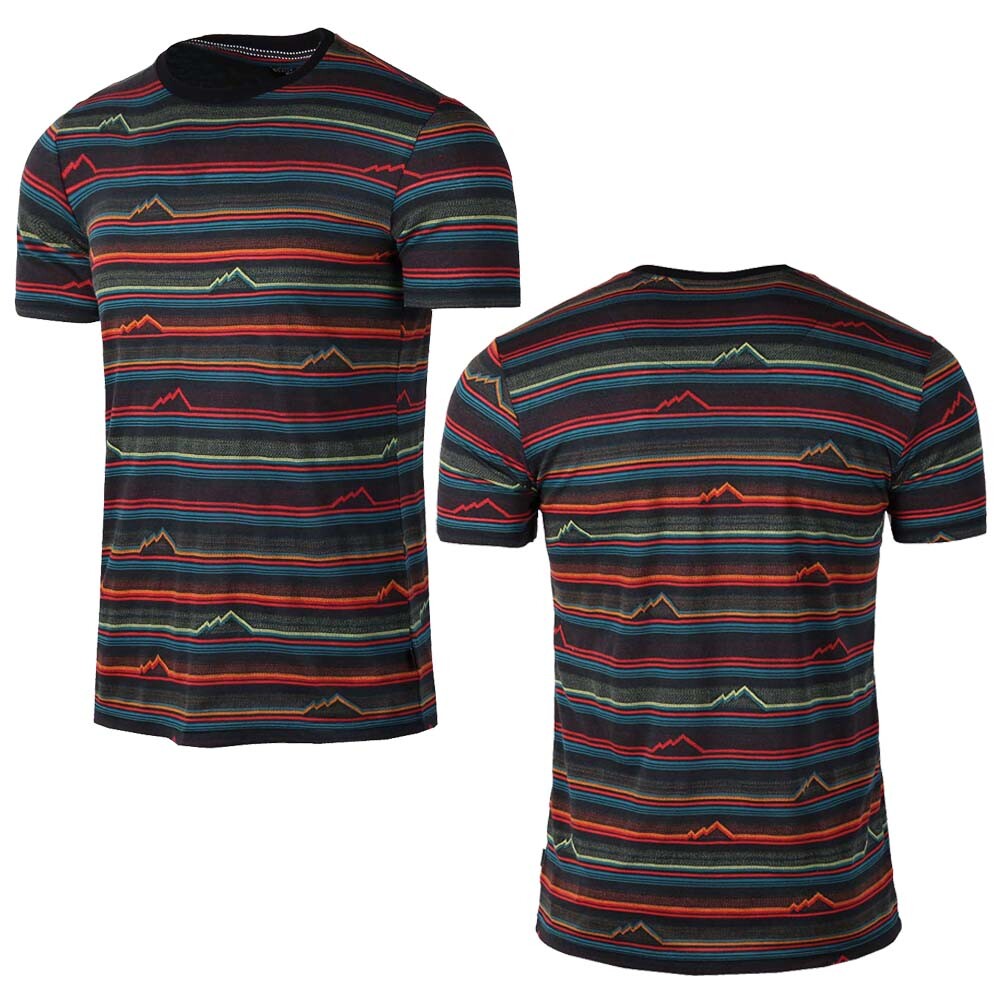 Beautiful Giant Men's Striped T-shirt Jacquard Regular Fit Outdoor BLACK gallery