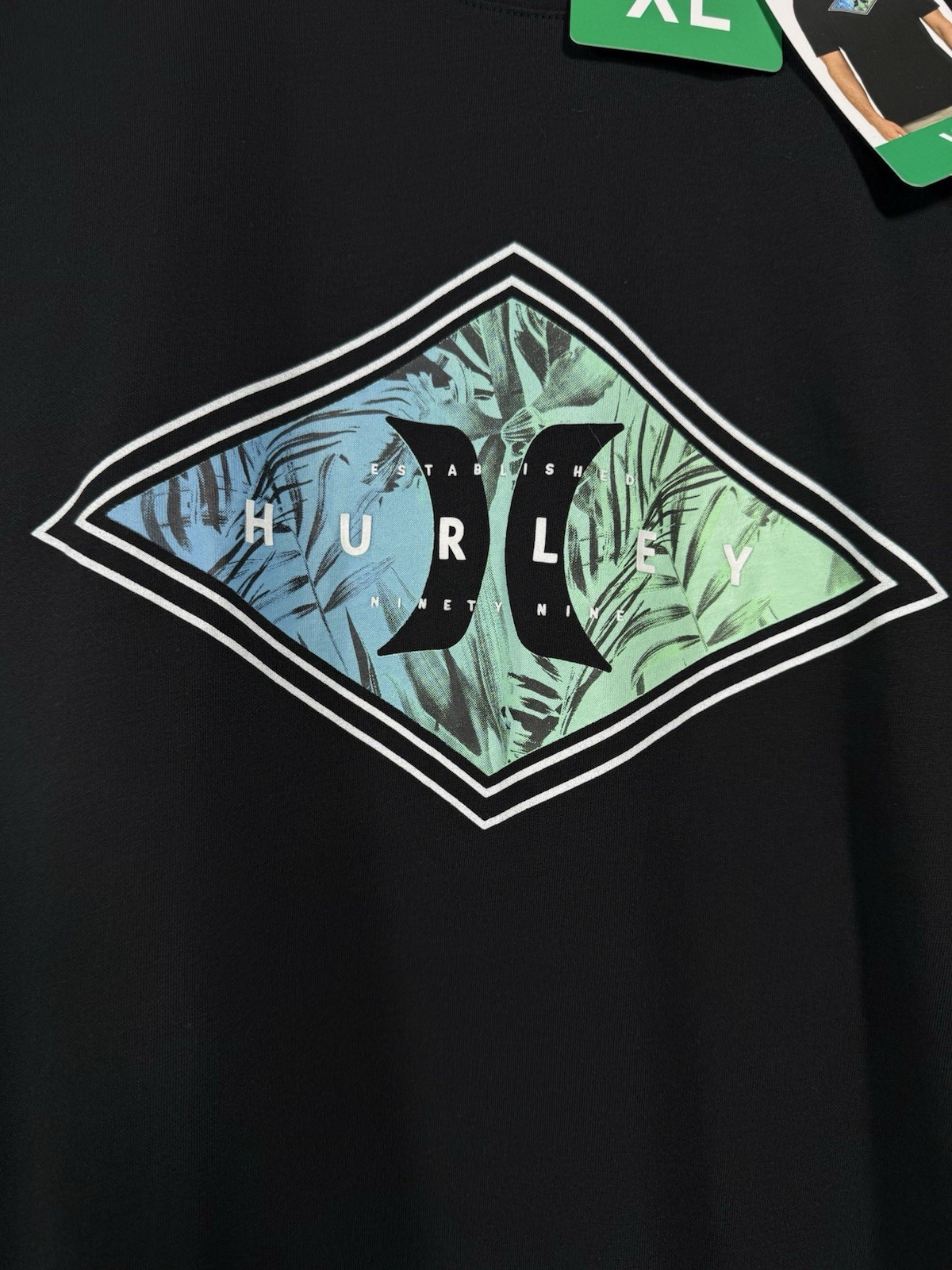 Hurley Tropical Diamond Logo T-Shirt NWT XL Black gallery