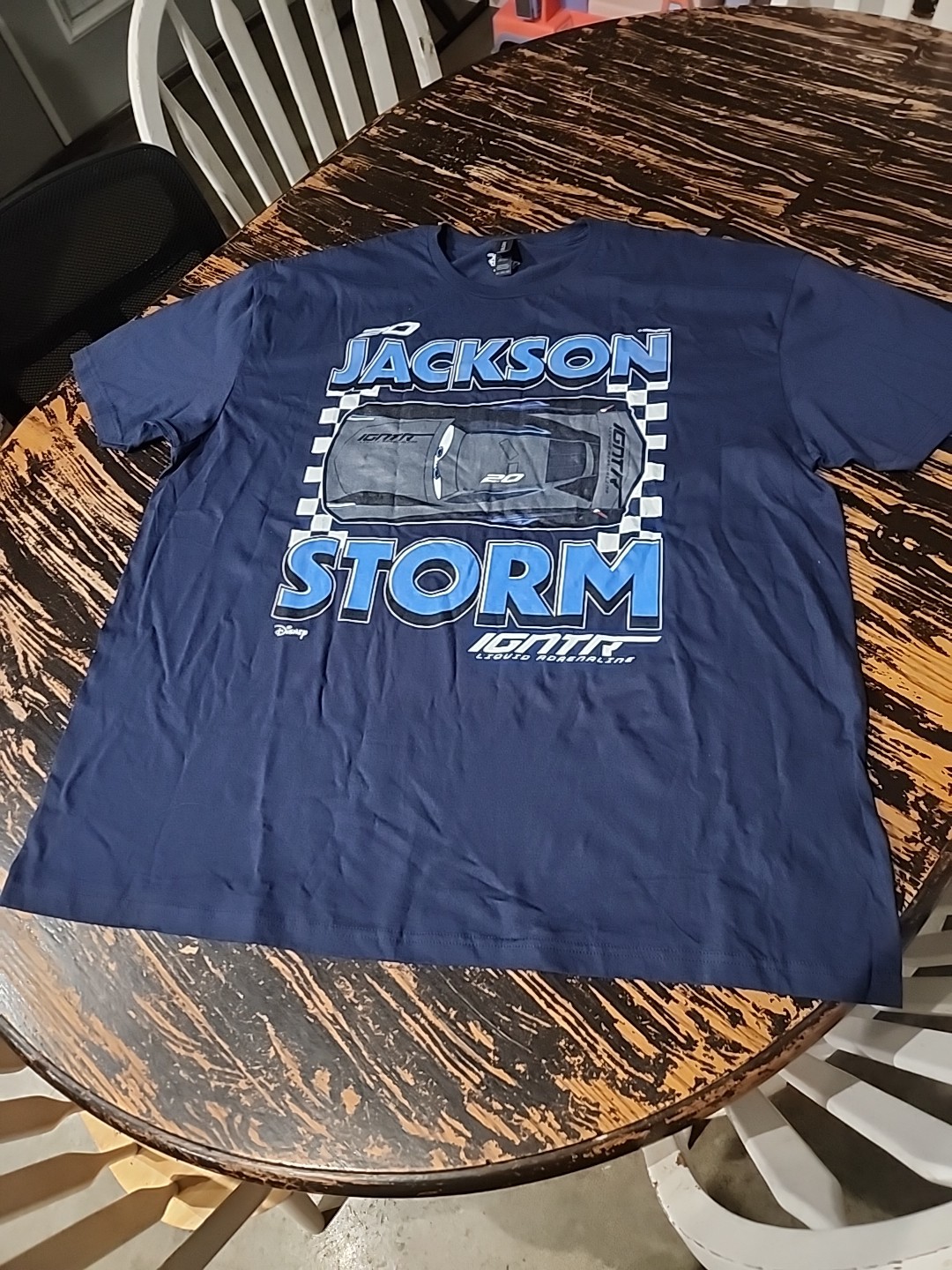 Pixar Cars Jackson Storm 2.0 T-Shirt Adult 3XL Navy Disney Liquid Adrenaline EUC
