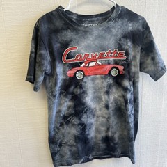 Chemistry Corvette GM Logo Tie-Dye Graphic T-Shirt Men’s S Black Gray Red