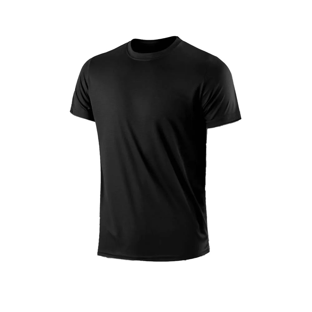New Men's Solid Color T-Shirt Sports And Leisure T-Shirt Outdoor Gym Running Bla gallery
