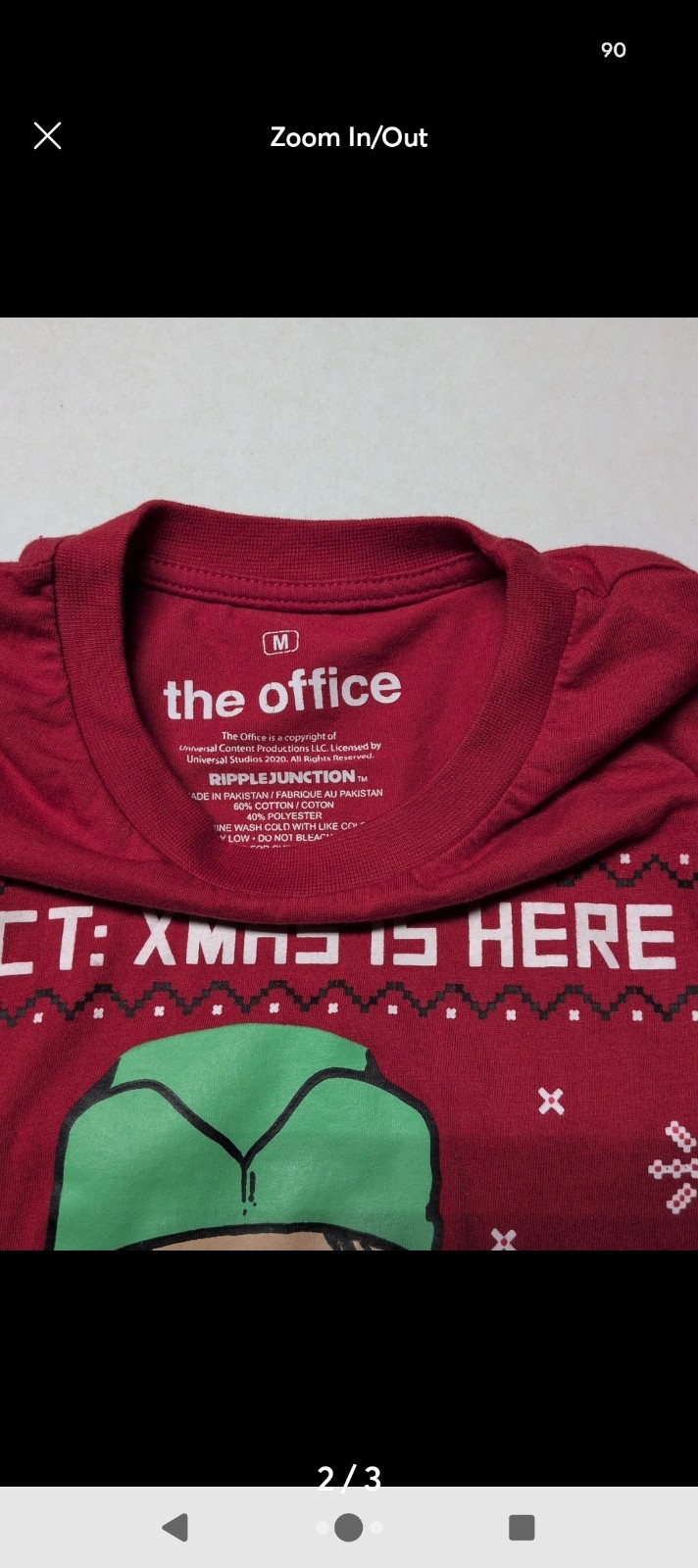 The Office Red Short Sleeve Holiday T-shirt Mens Size Medium. gallery