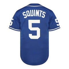 Sandlot Baseball Jersey Squints #5 Dodger Blue Stitched Men’s Size 3XL