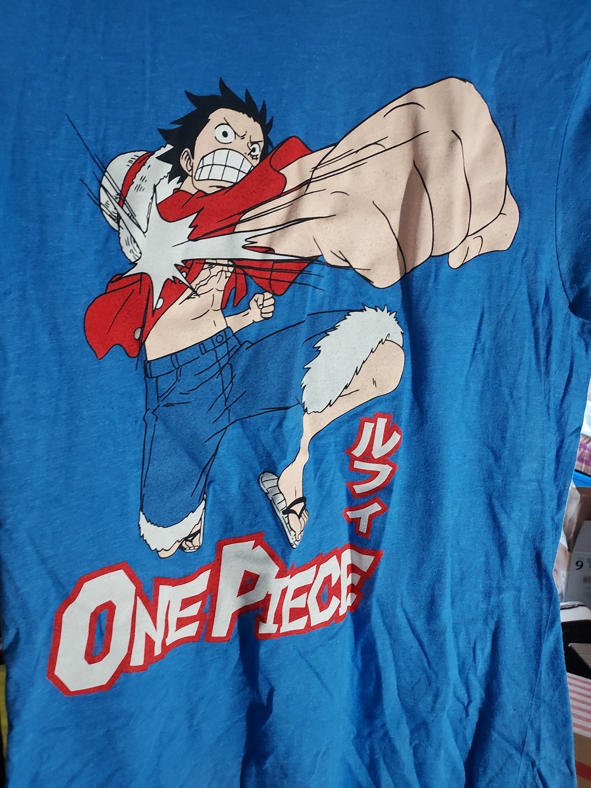 Luffy From The Anime Series One Piece Blue T Shirt Size L NWOT - #308 gallery