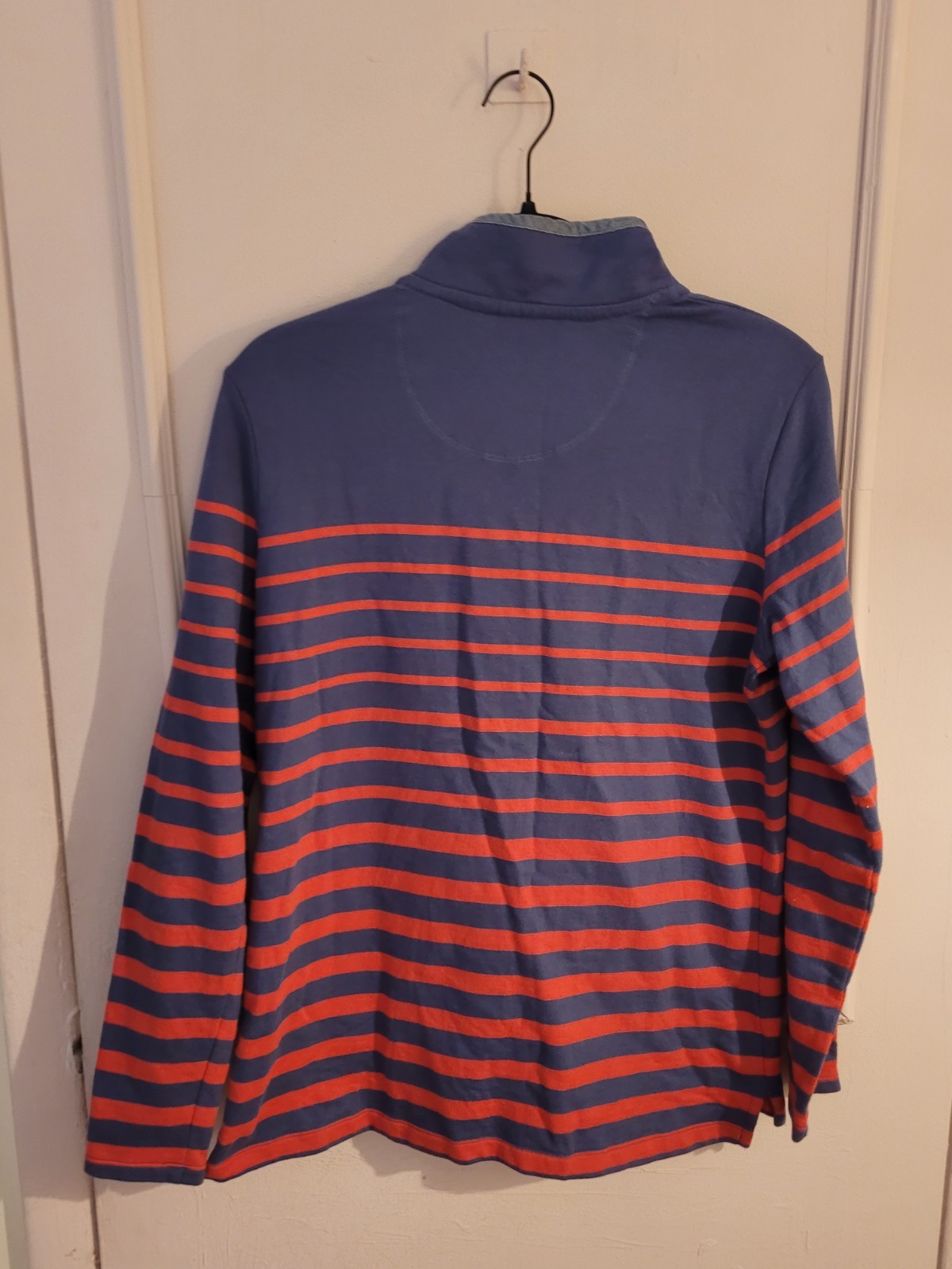 L.L.Bean womens M Regular Henley Long Sleeve Striped T-Shirt Blue Red Gray gallery