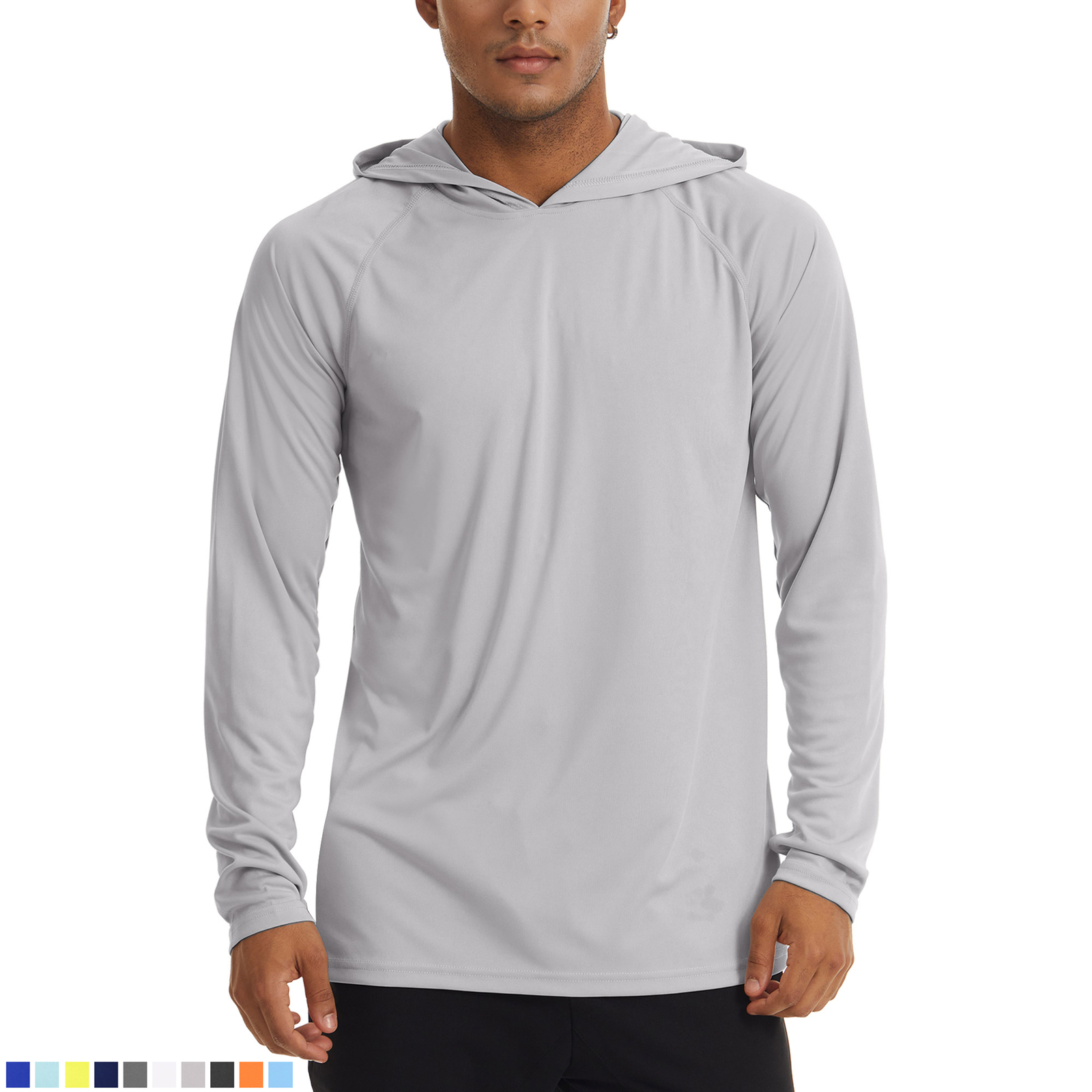Men's UPF 50+ Hoodies Casual Long Sleeve Outdoor Hiking Fishing Sun Block Shirts gallery