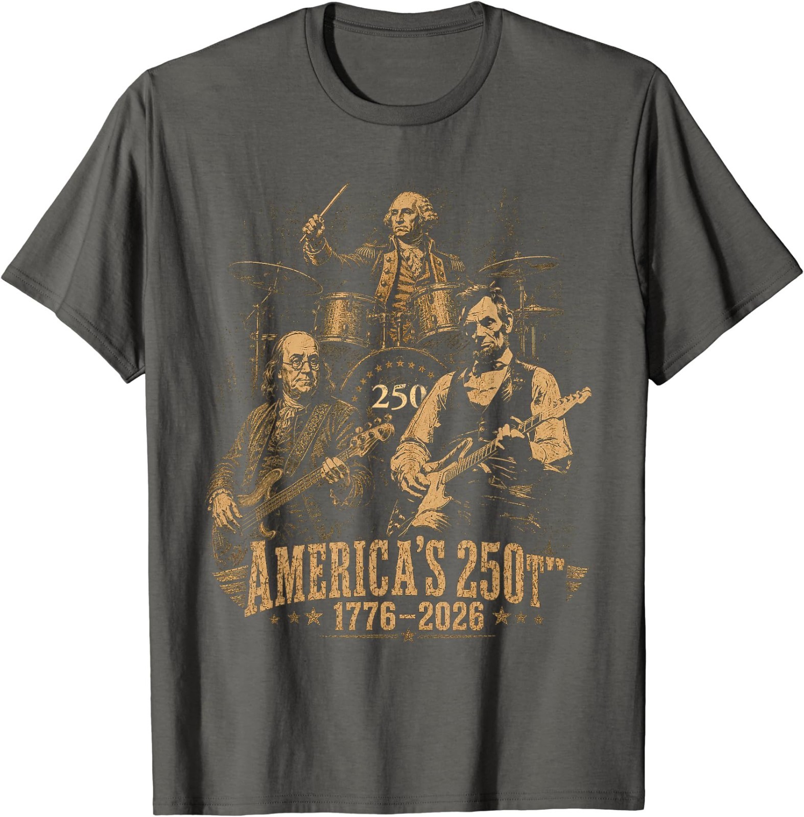 250 Years Patriot Guitar Drum Band American Flag 1776 2026 T-Shirt gallery