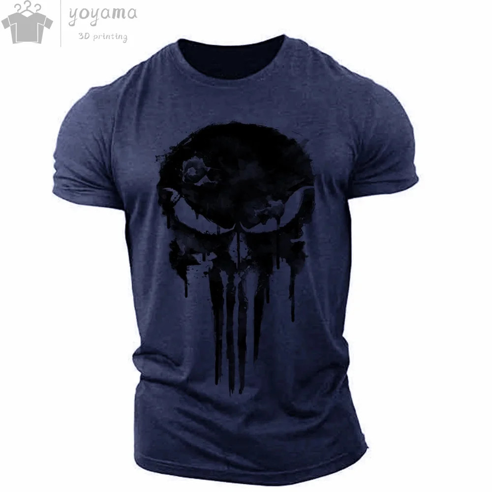 Men's T Shirt 3d Print Military Patriotic Skull O-Neck T Shirt Oversized T-Shirt gallery