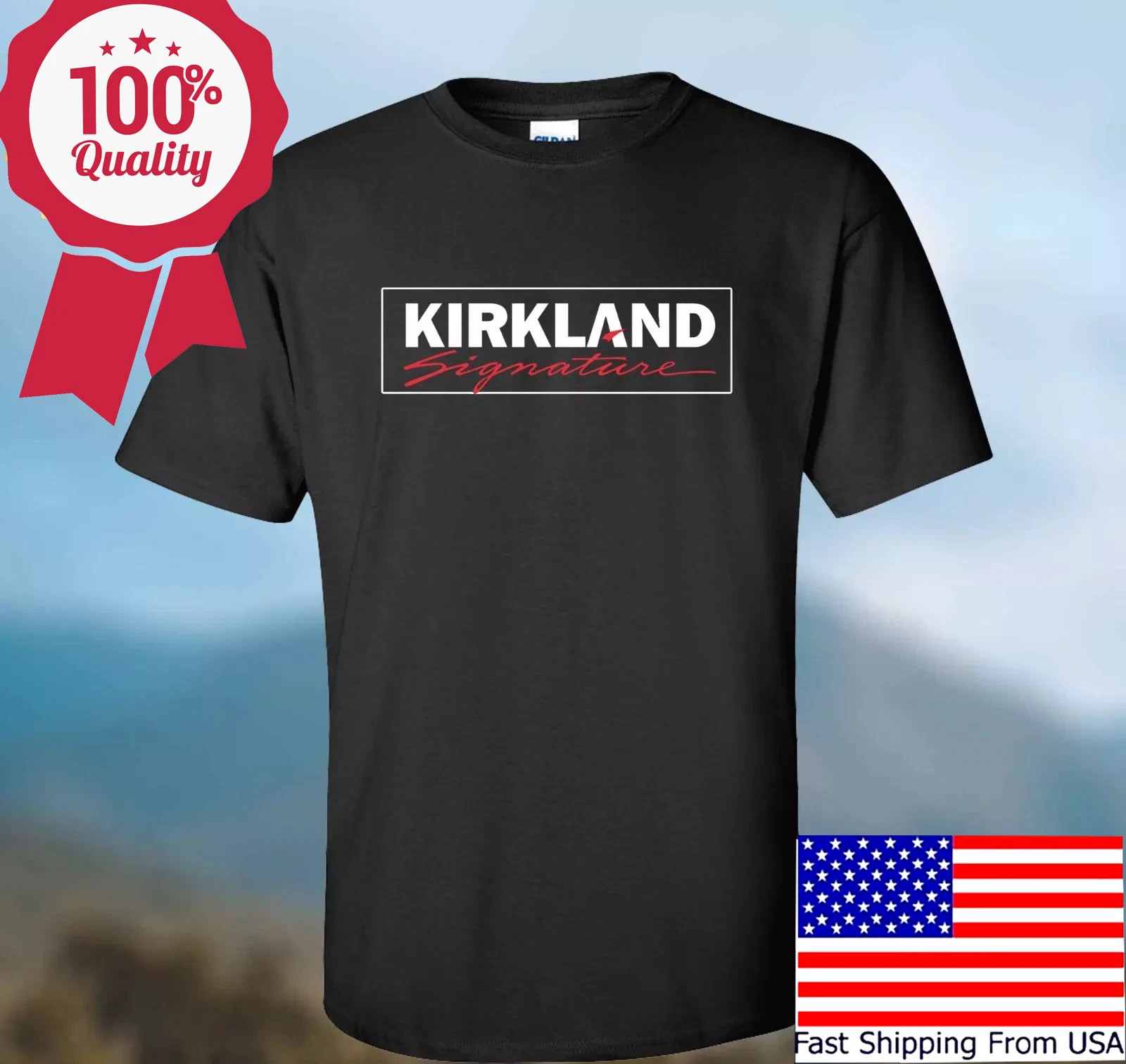Kirkland Signature Men's Black Size S-5XL T-shirt gallery