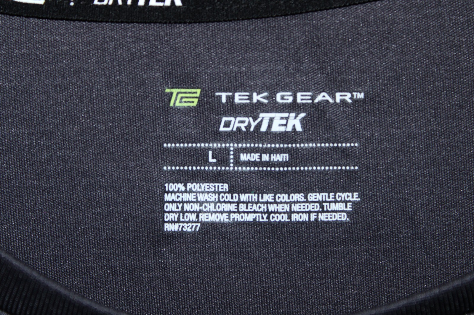 Tek Gear Men Athletic Shirt Size Large Charcoal Gray DryTek Performance Gym gallery