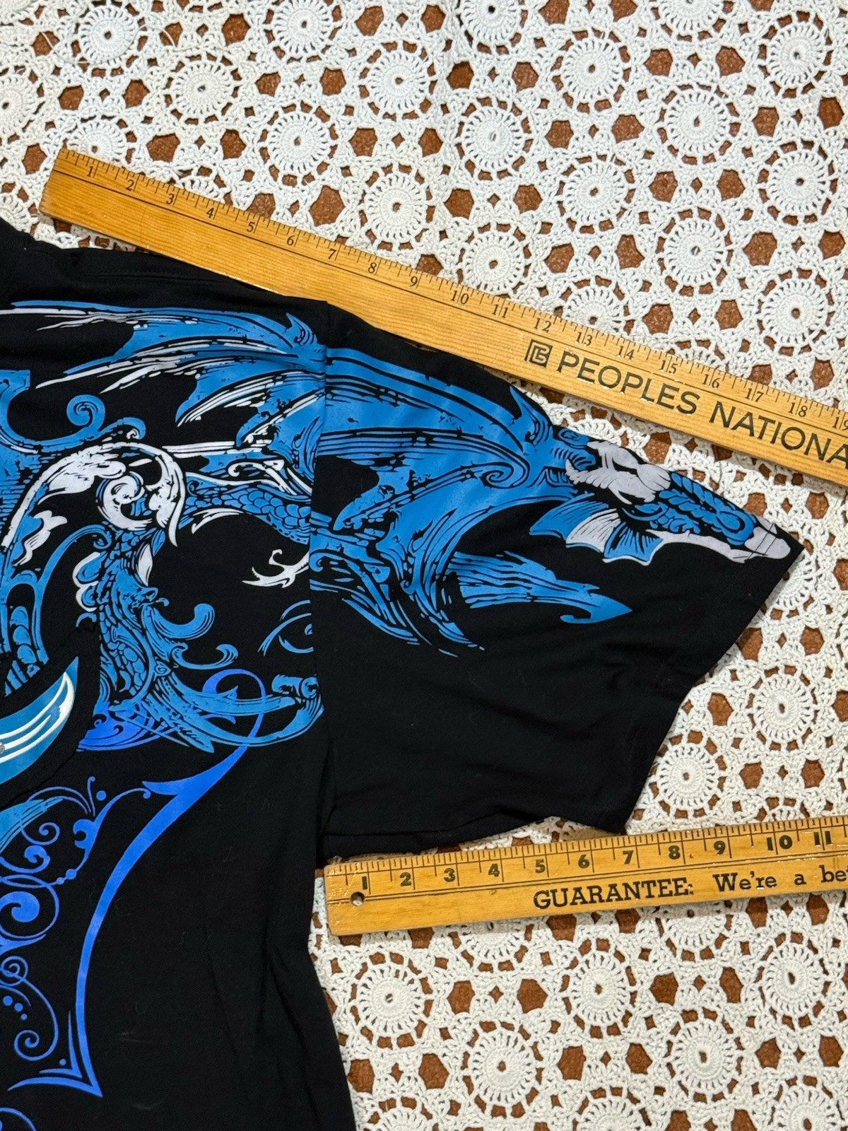Vintage Y2K Raw Blue Grunge AOP Dragon Sword Gothic Goth Cyber Emo Punk Shirt gallery