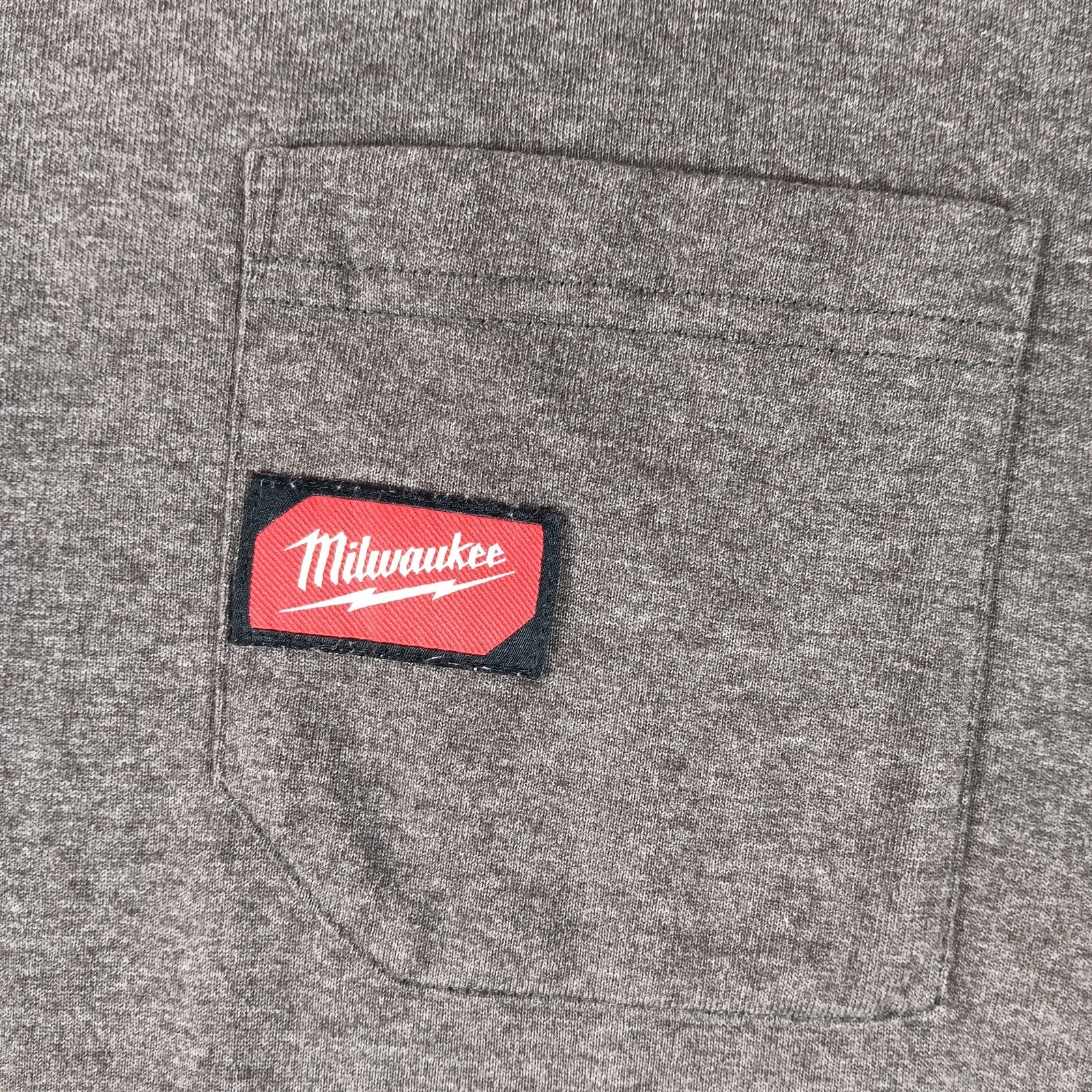 Milwaukee Mens Heavy Duty Pocket T-Shirt Gray XL Short Sleeve Construction gallery
