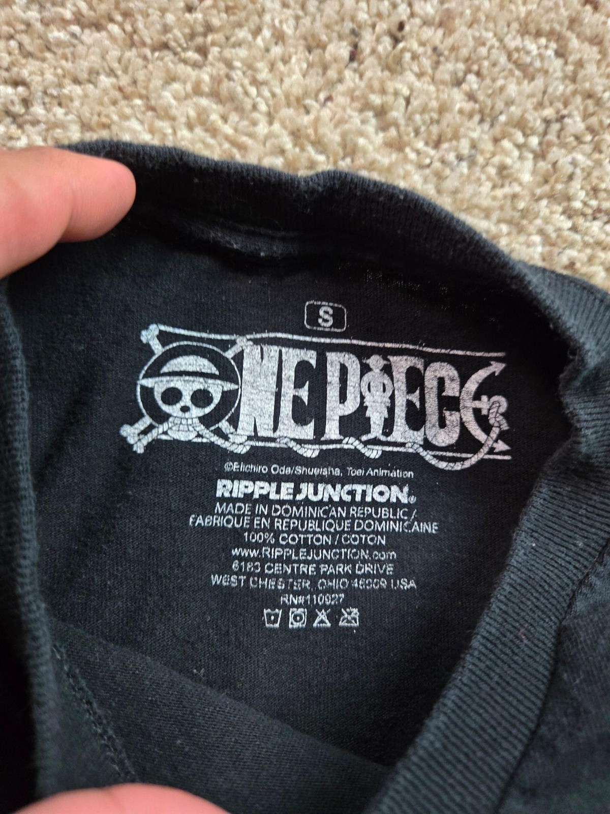 One Piece T Shirt Mens Small Black Monkey D. Luffy Graphic Ripple Junction gallery