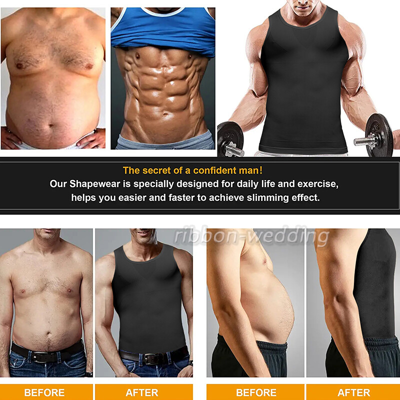 Gynecomastia Compresson Top Men's Body Shaper Toning T-Shirt Ultra Durable Vest gallery