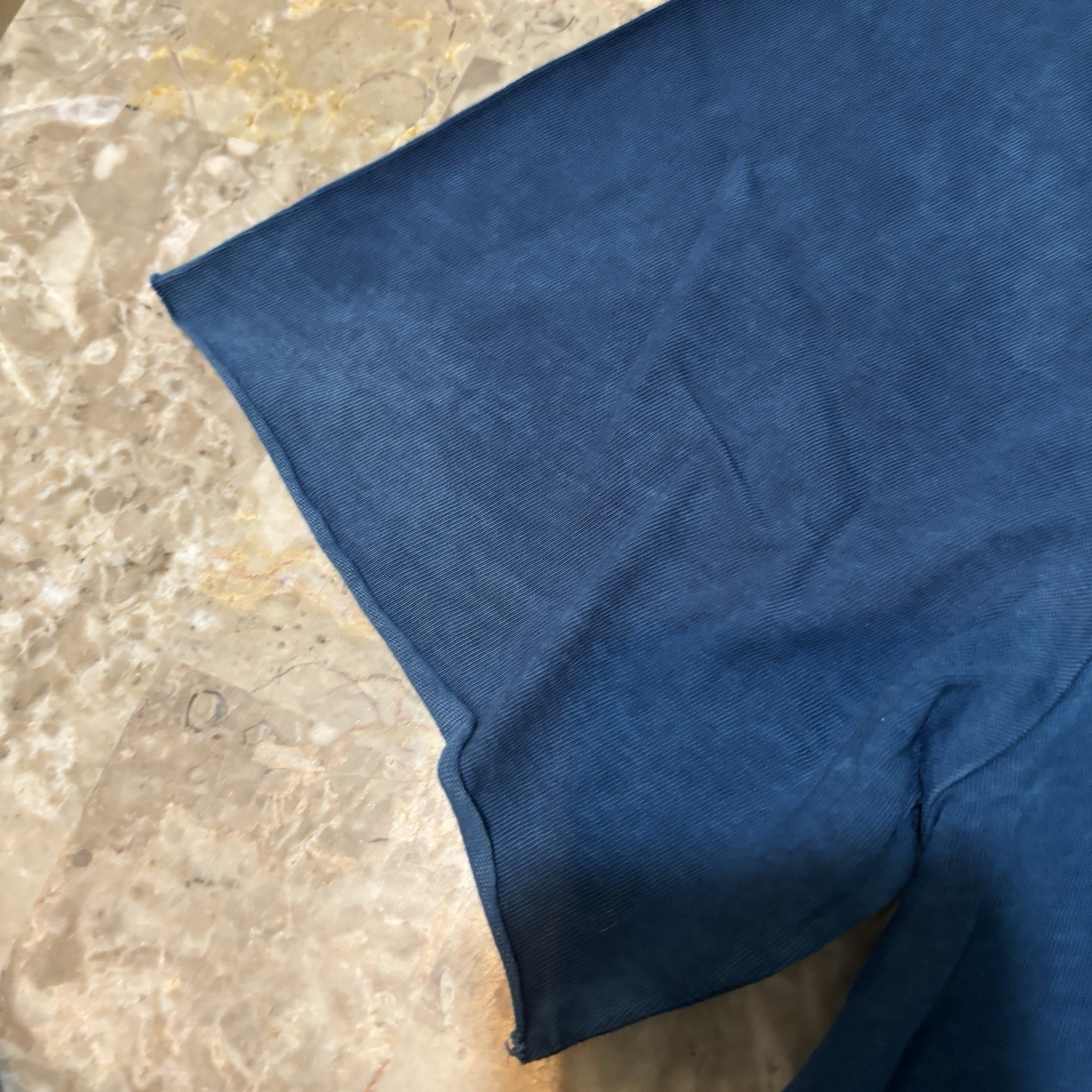 Cotton Citizen Shirt Mens Large Blue Short Sleeve Raw Split Hem 100% Supima USA gallery