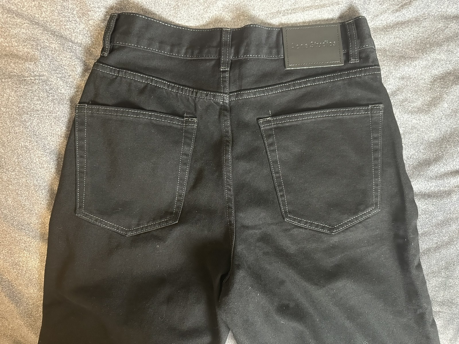 Acne Studios Black Denim Wide Leg Jeans Button Fly High Rise Excellent gallery