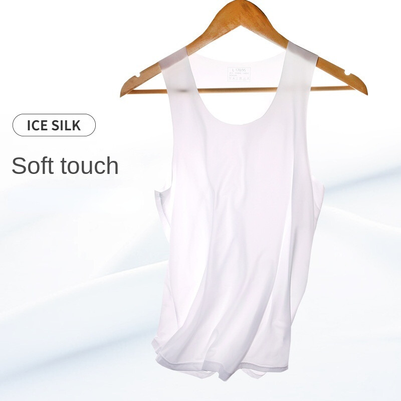 Mens Ice Silk Underwear Tank Top Shirt Sleeveless T-Shirt Sexy Wife Beater gallery