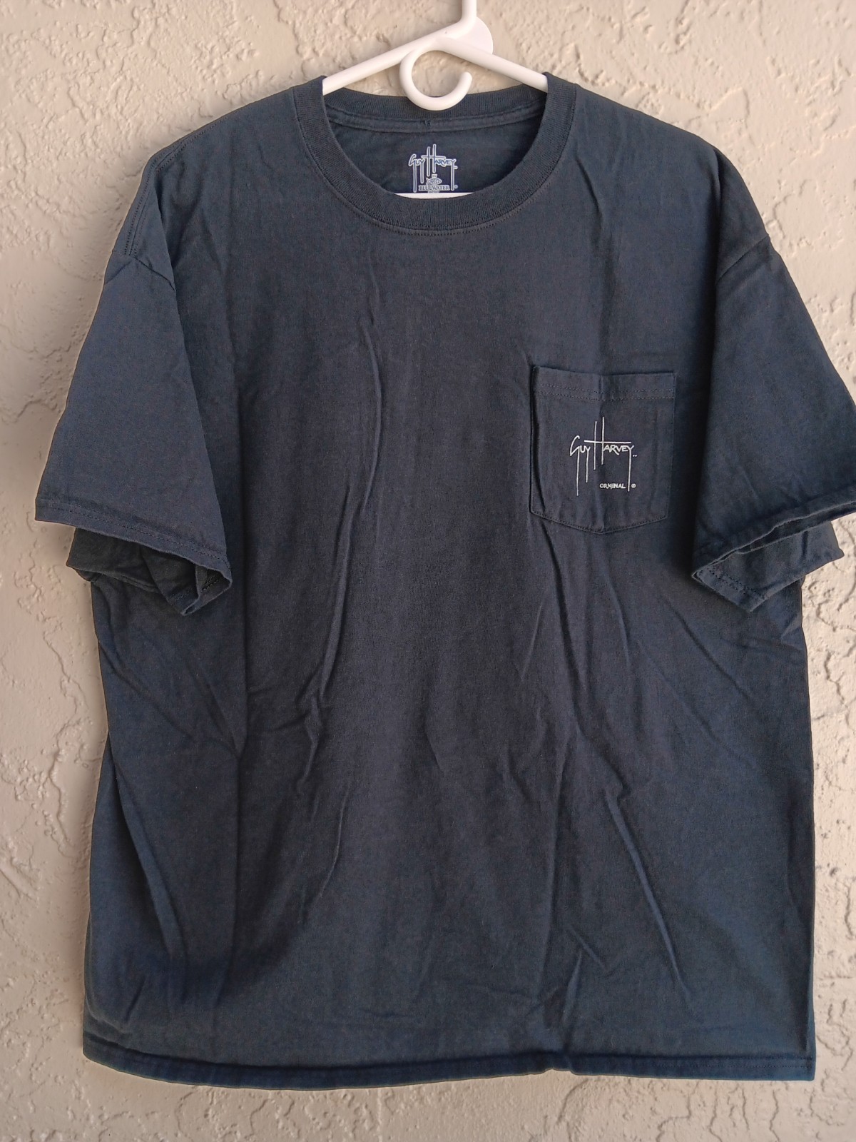 Guy Harvey By AFTCO Bluewater T Shirt Mens Sz XL Graphic Logo Pocket Black Flaw gallery