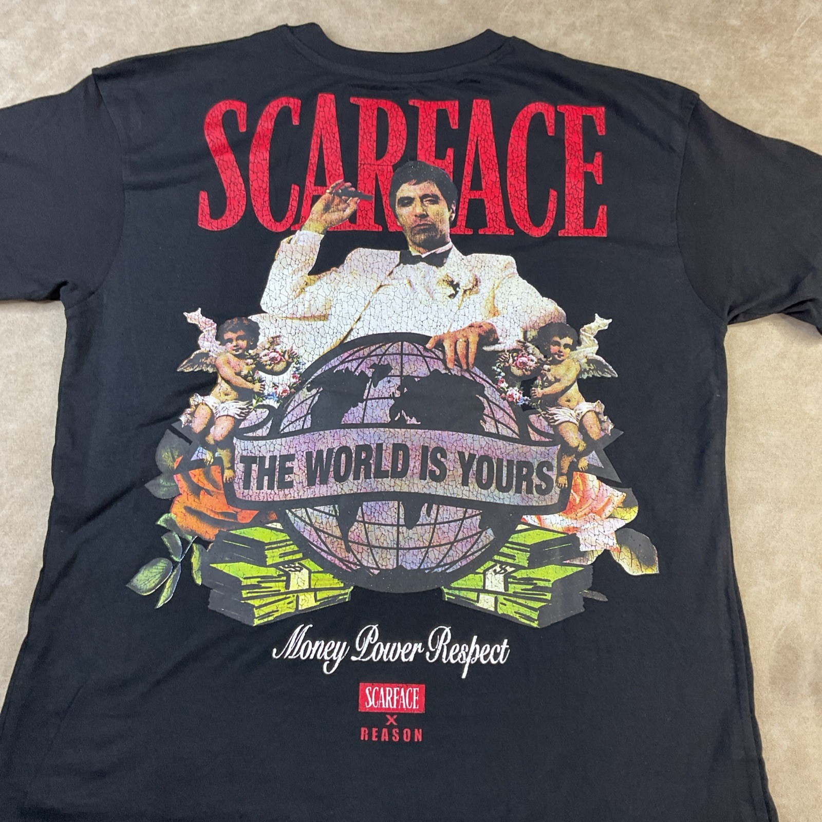Scarface x Reason T-Shirt XL Money Power Respect Graphic Tee The World Is Yours gallery