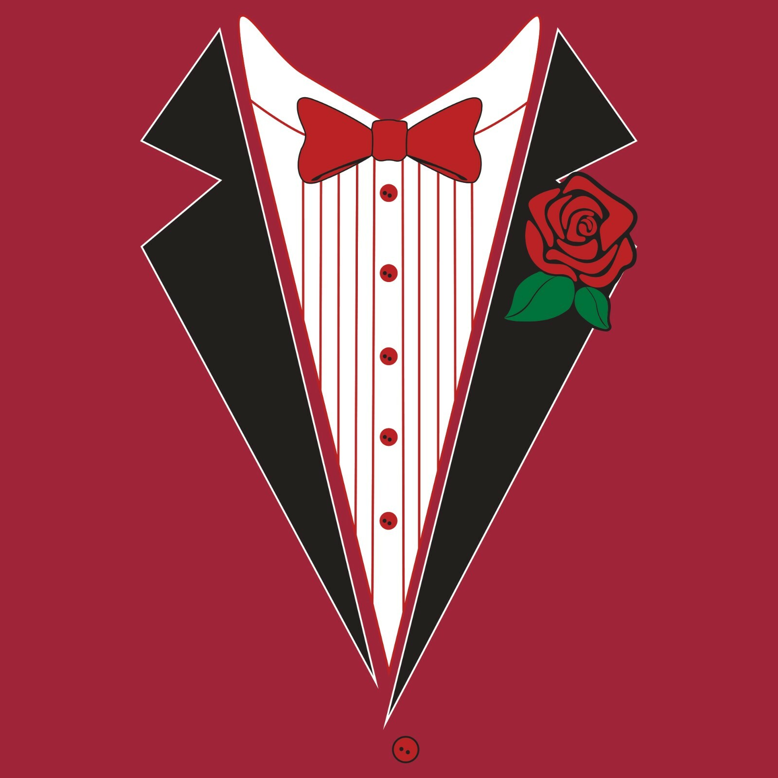 Tuxedo with Rose - Classy Formal Funny Party Bowtie T Shirt gallery