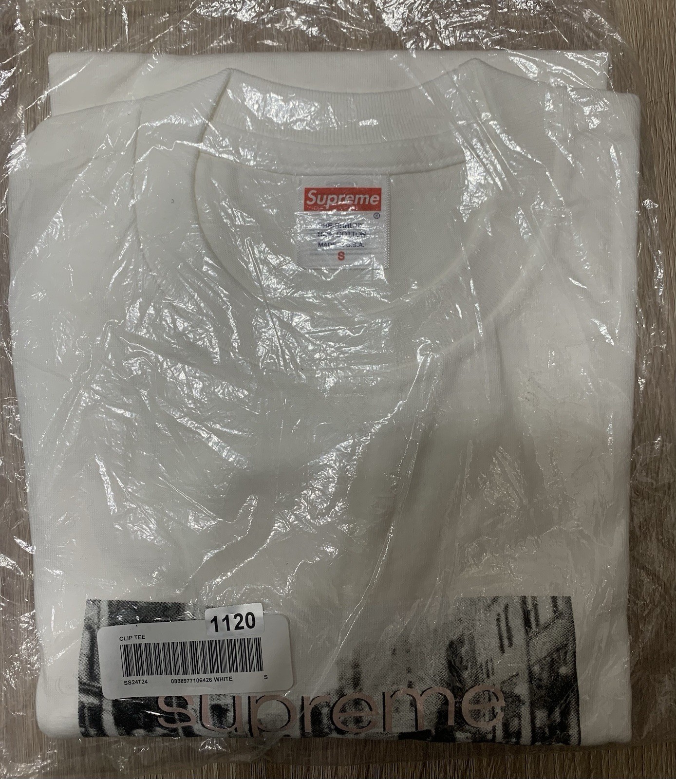 Supreme Crew 96 Tee White' (Clip Tee) Size Small SS24 Authentic Brand New Sealed gallery