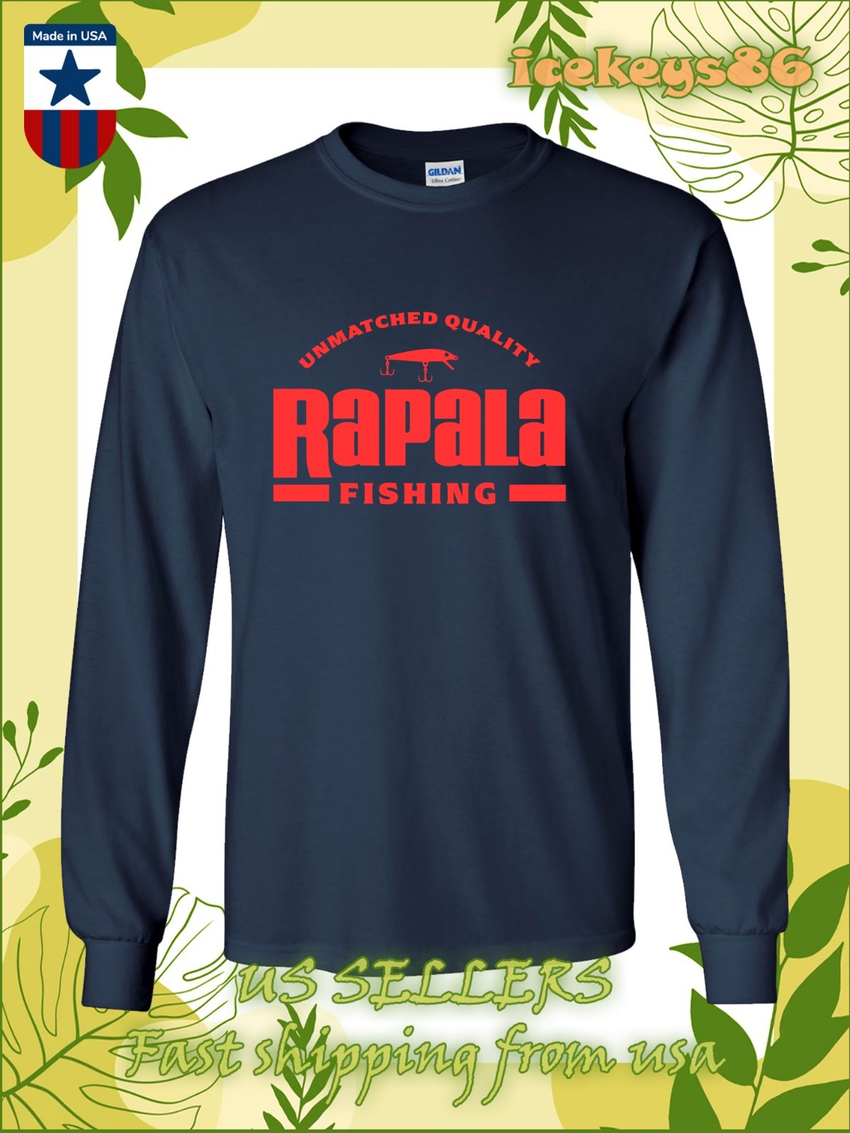 New Rapala Fishing Gear Logo Men's Long Sleeve T-Shirt American Size T-Shirt gallery