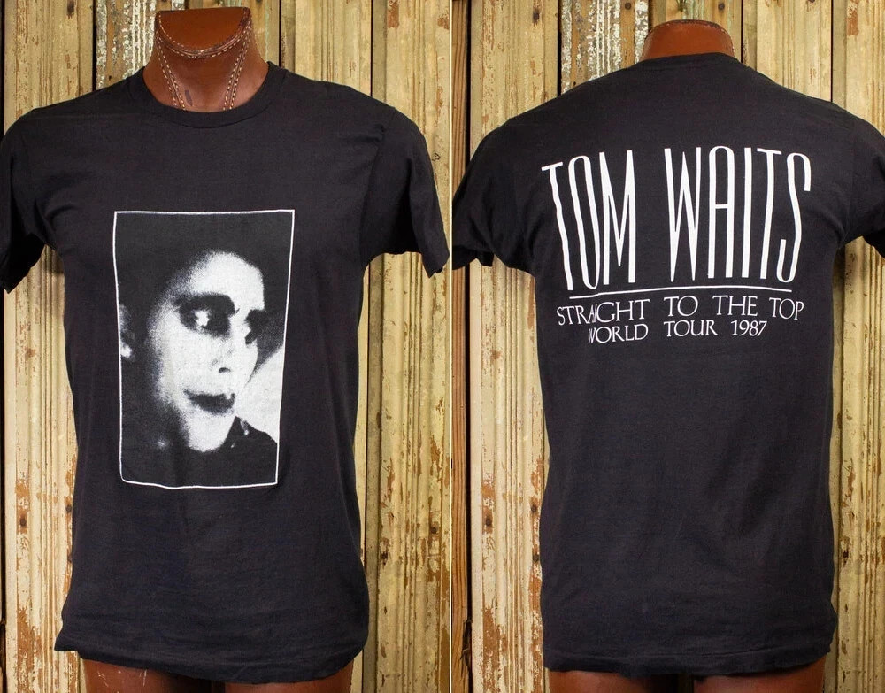 Vintage Tom Waits Straight to the Top Concert T Shirt 1987 Black S128