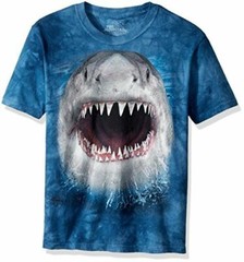 Wicked Nasty Shark Teeth Jaws Blue Aquatic Fish Tank The Mountain T-Shirt L-4X