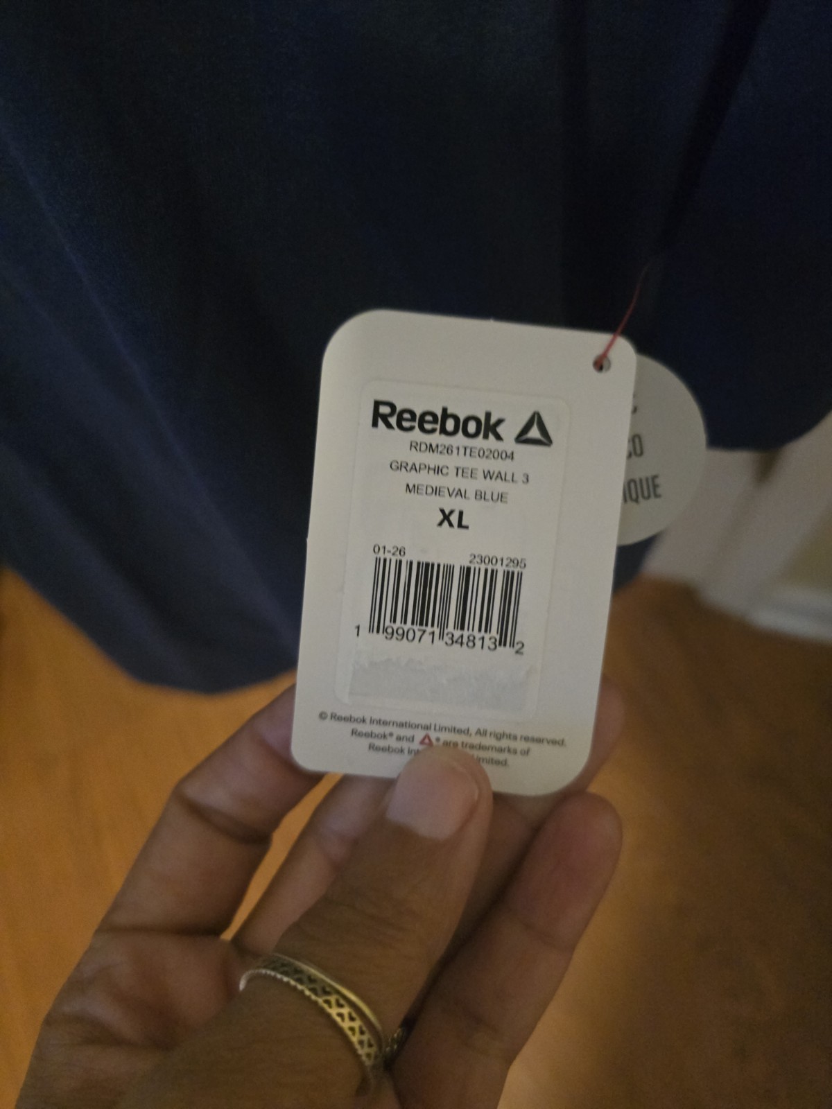 New Reebok Men's Blue Spellout Short Sleeve Graphic Print T-Shirt Sz XL gallery