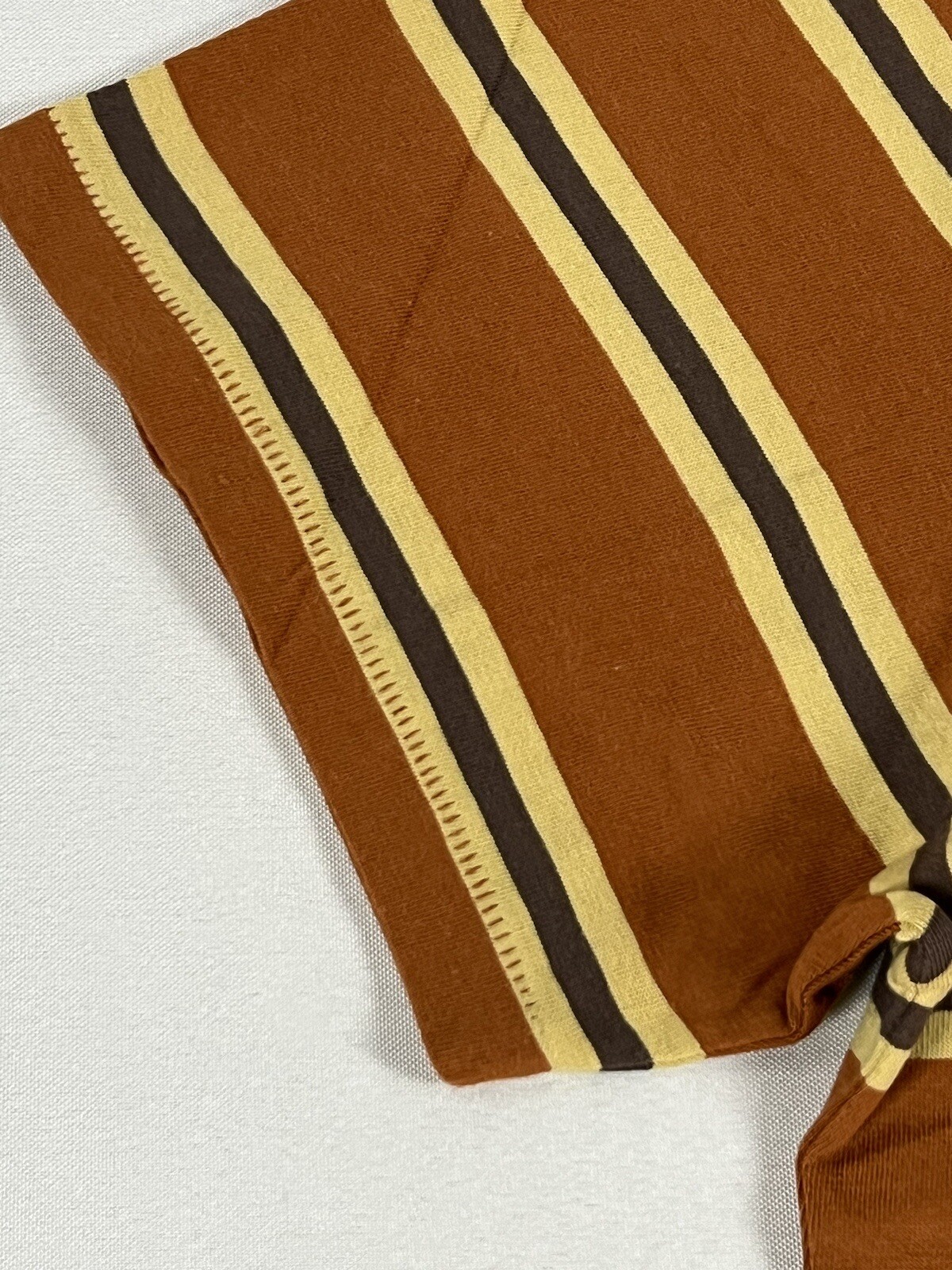 LEVIS VINTAGE CLOTHING LVC 1940’S SPLIT HEM T-SHIRT STRIPE BROWN/YELLOW XL NWT gallery
