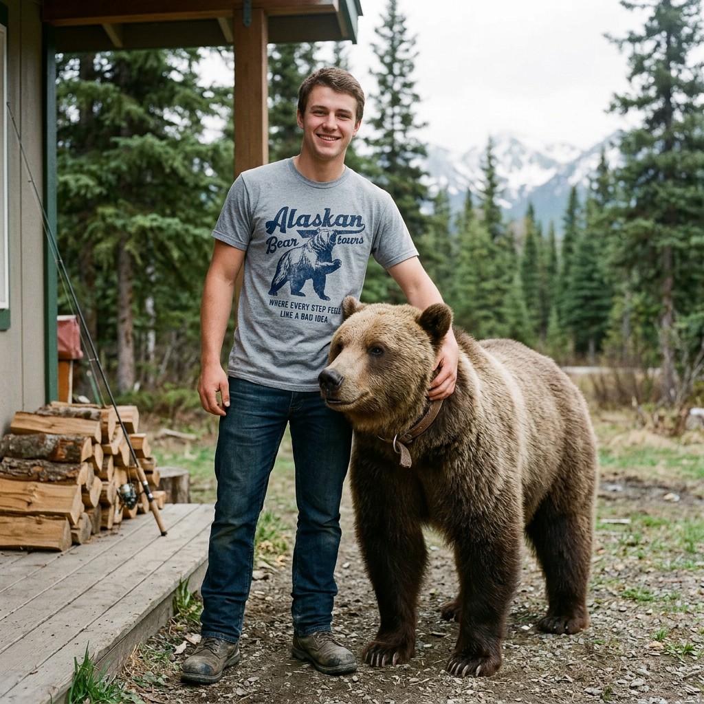 Mens Funny T Shirts Alaskan Bear Tours Sarcastic Graphic Novelty Tee For Men gallery